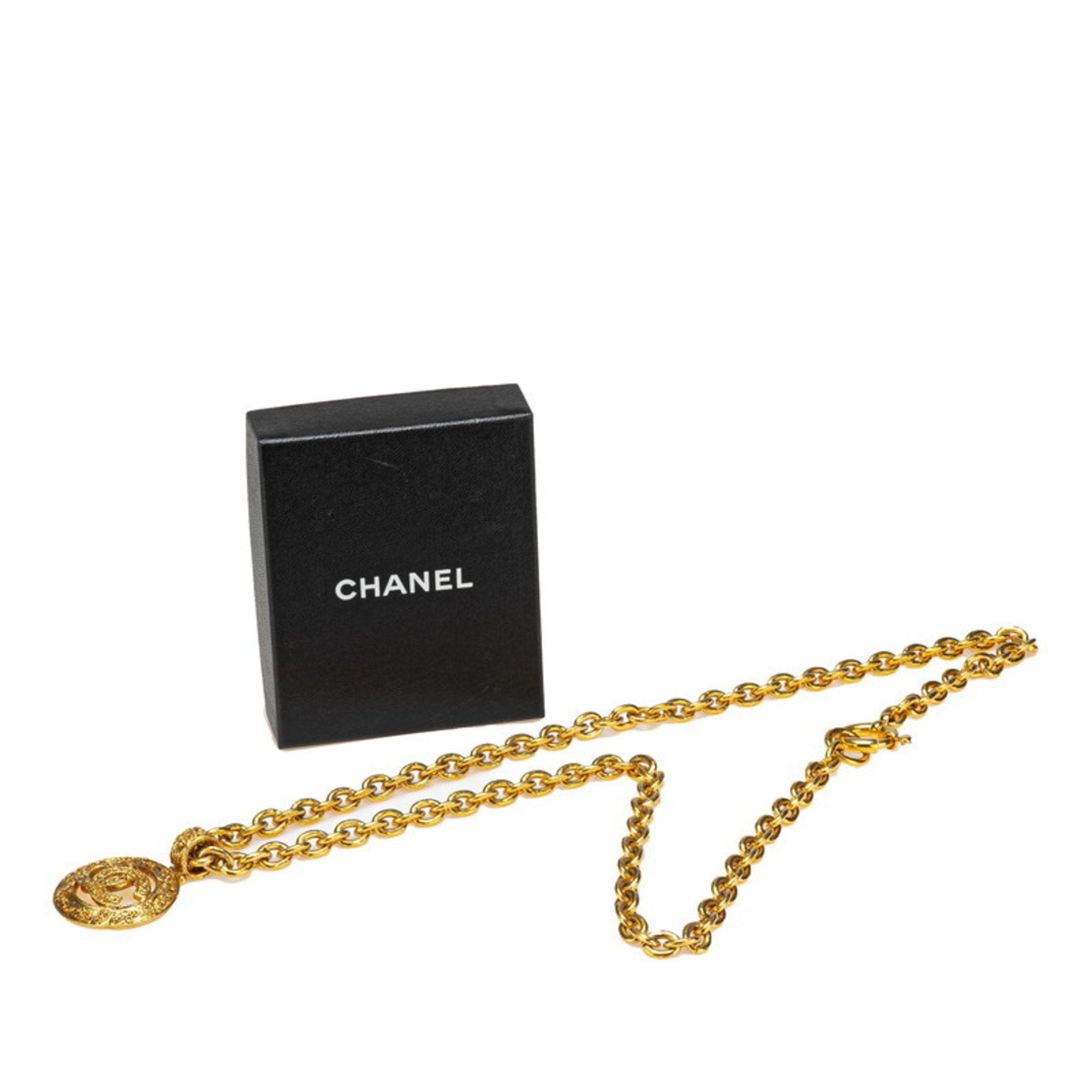 CC Logo Chain Pendant Necklace Metal