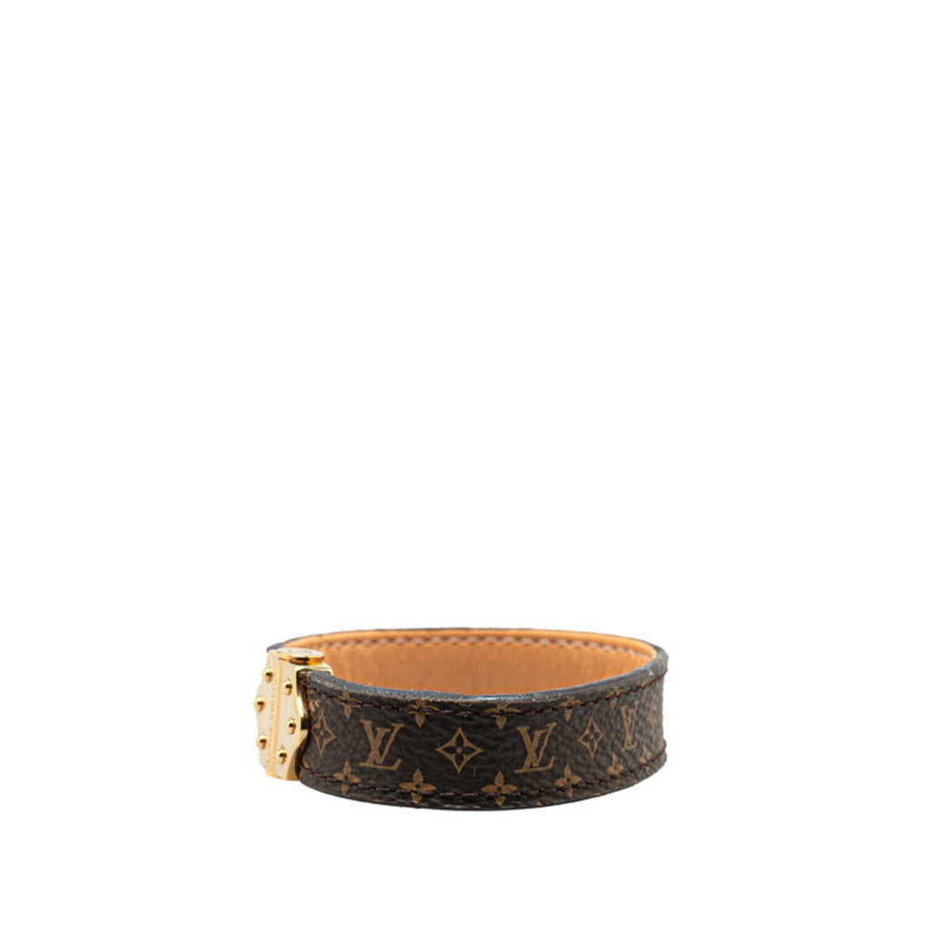 Monogram Bracelet Brown Leather and Gold