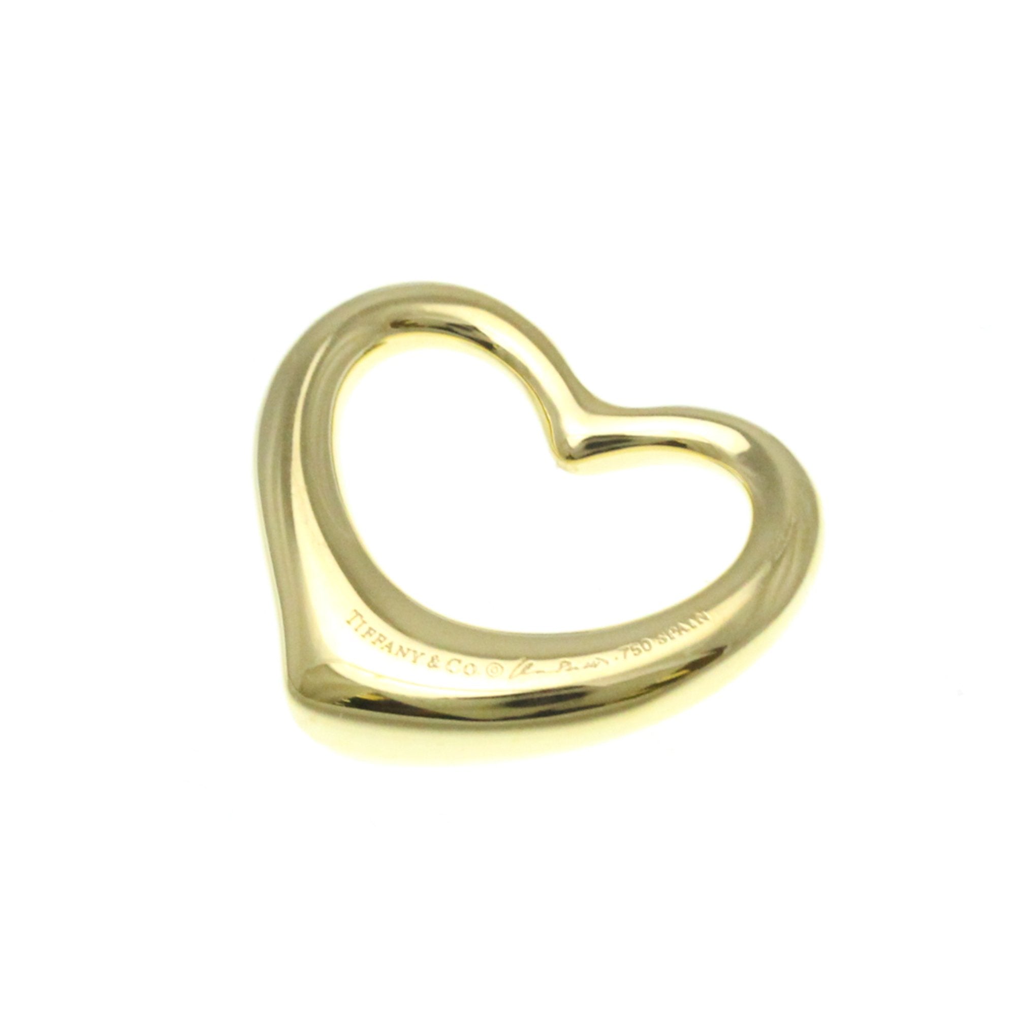 Open Heart Pendant Necklace 18K Yellow Gold 26mm