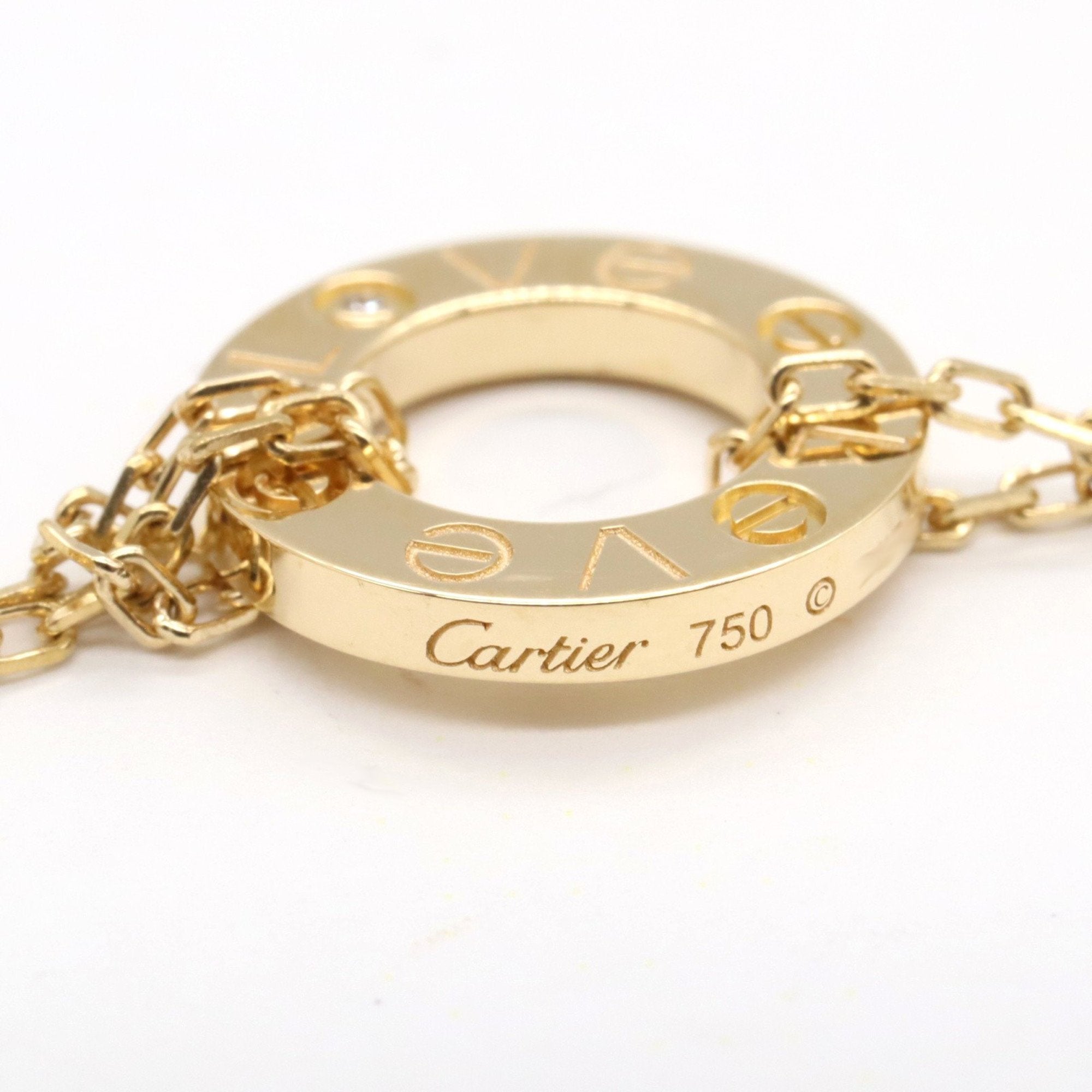 Love Pendant Necklace 18K Yellow Gold with Diamonds