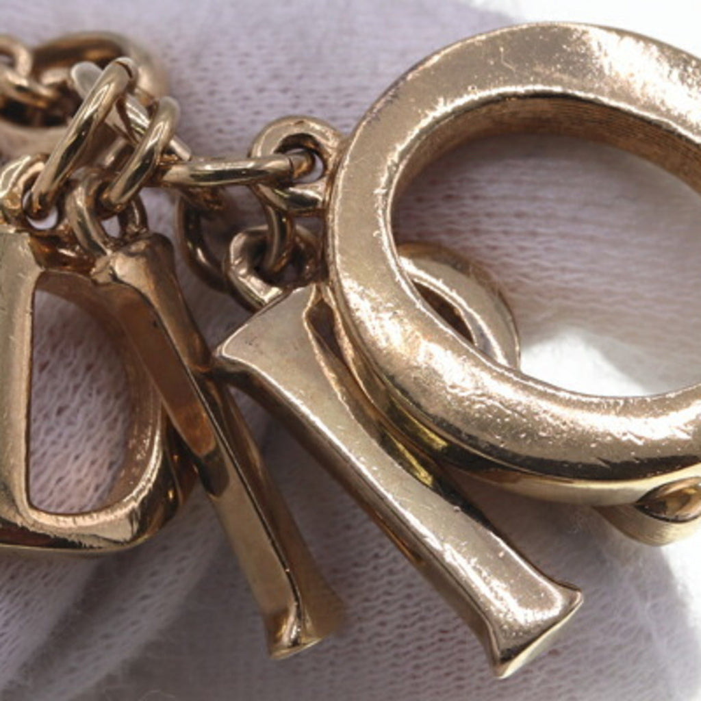 Pendant Necklace Gold Metal and Rhinestone