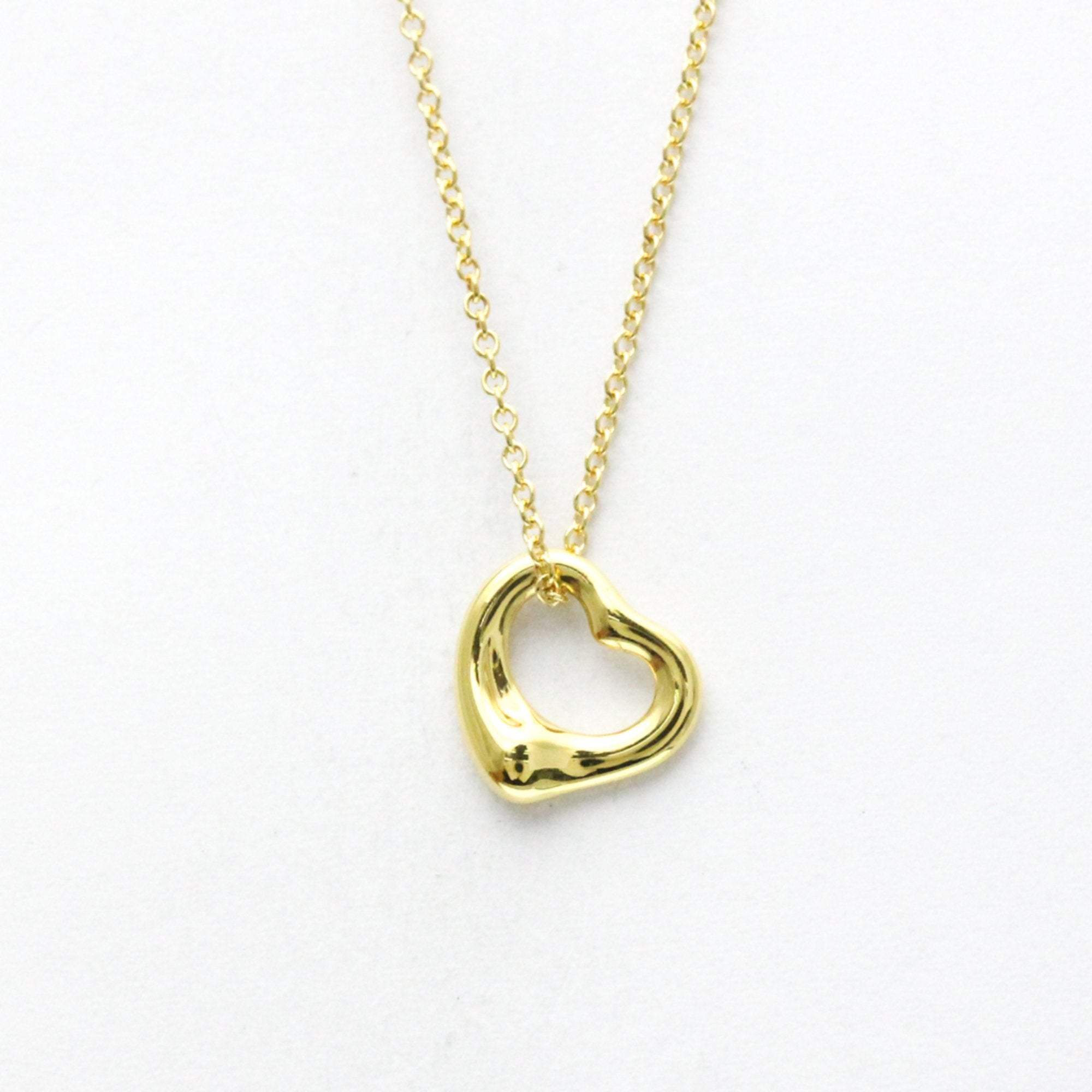 Open Heart Pendant Necklace 18K Yellow Gold 11mm