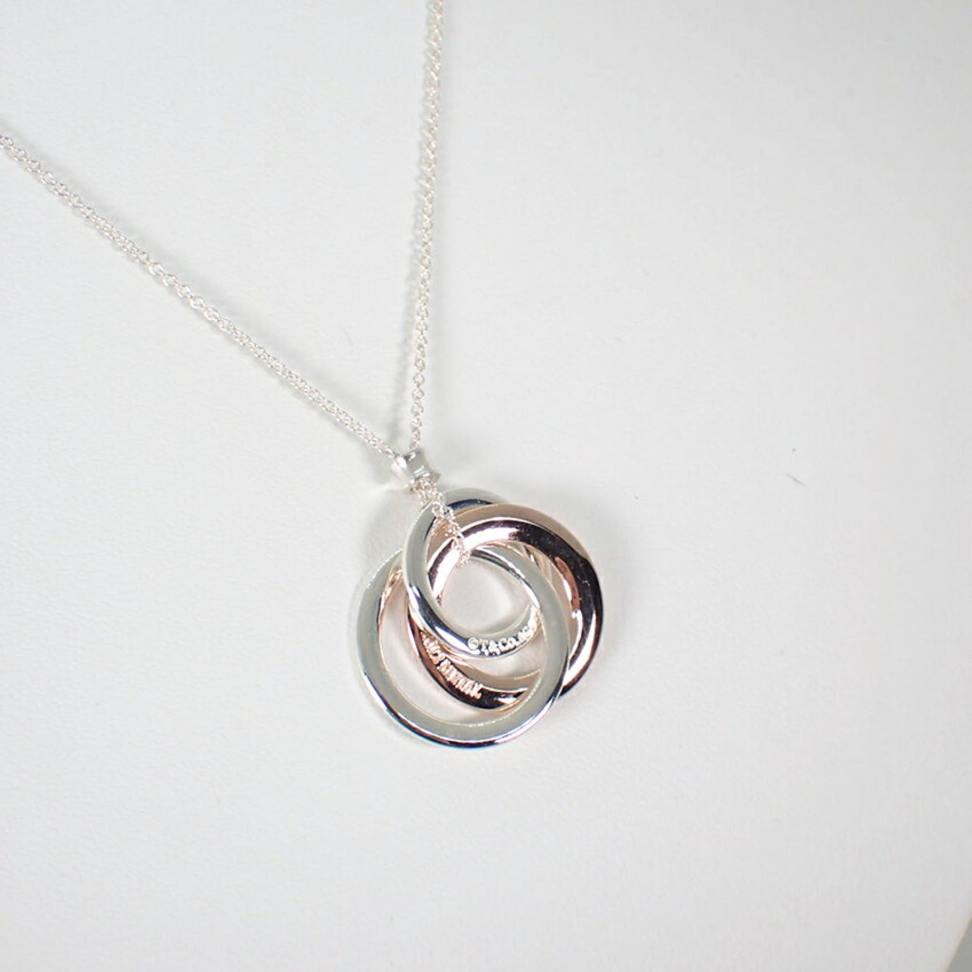1837 Interlocking Circle Pendant Necklace Metal and Sterling Silver