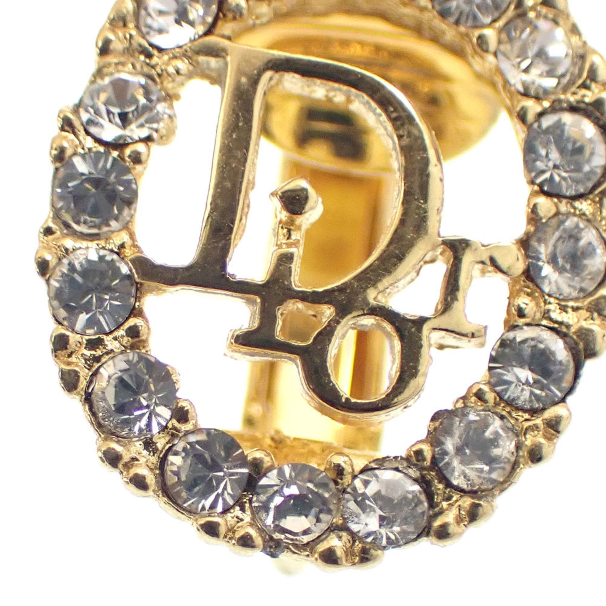 Earrings Rhinestone Gold-Tone Metal