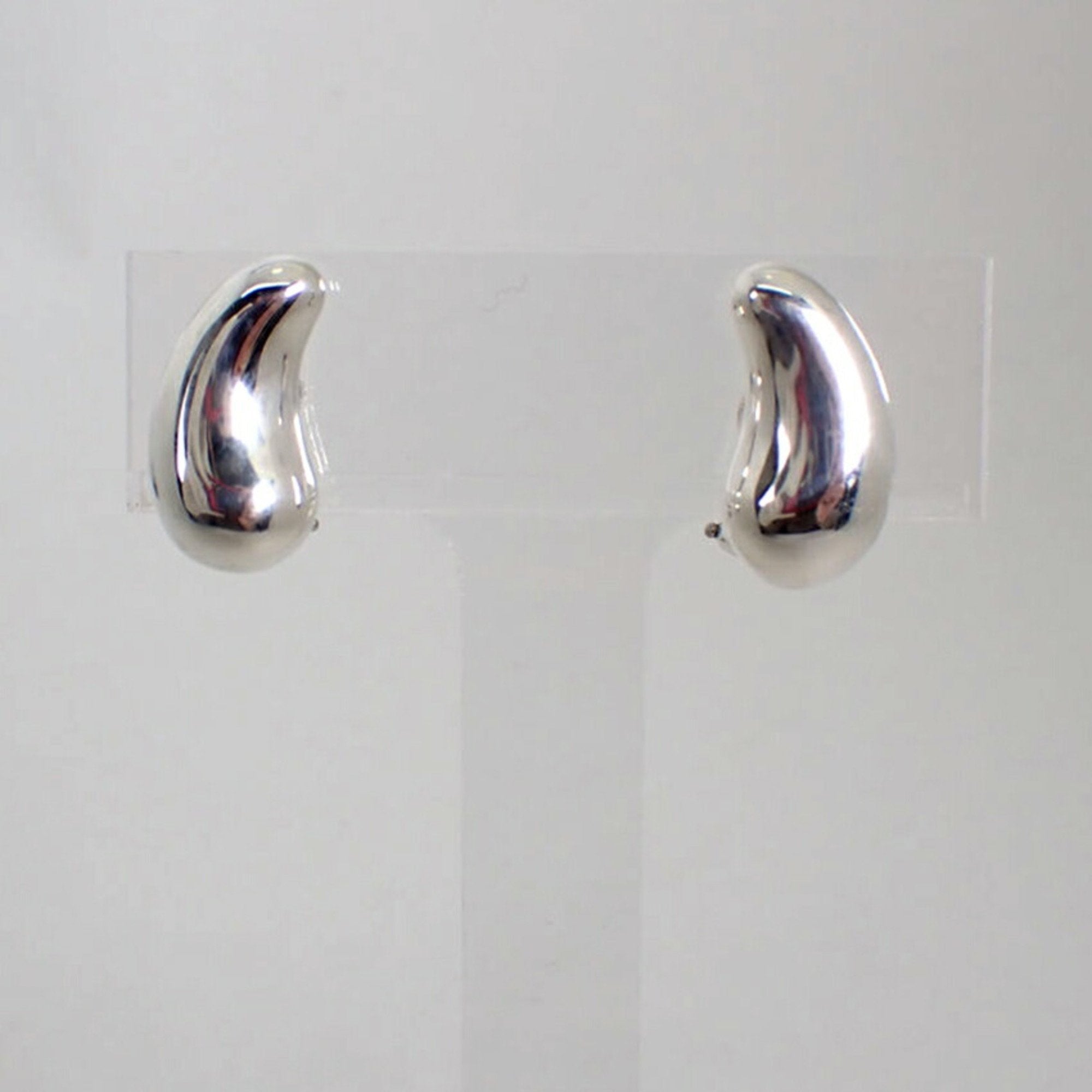 Bean Earrings Sterling Silver 18.7mm Sterling Silver