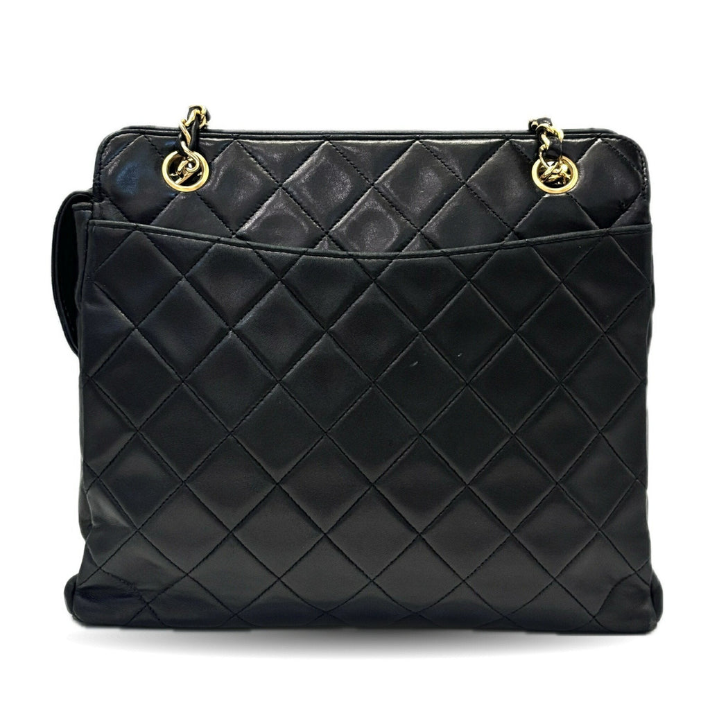 Vintage Front Pocket Shoulder Bag Quilted Lambskin Medium