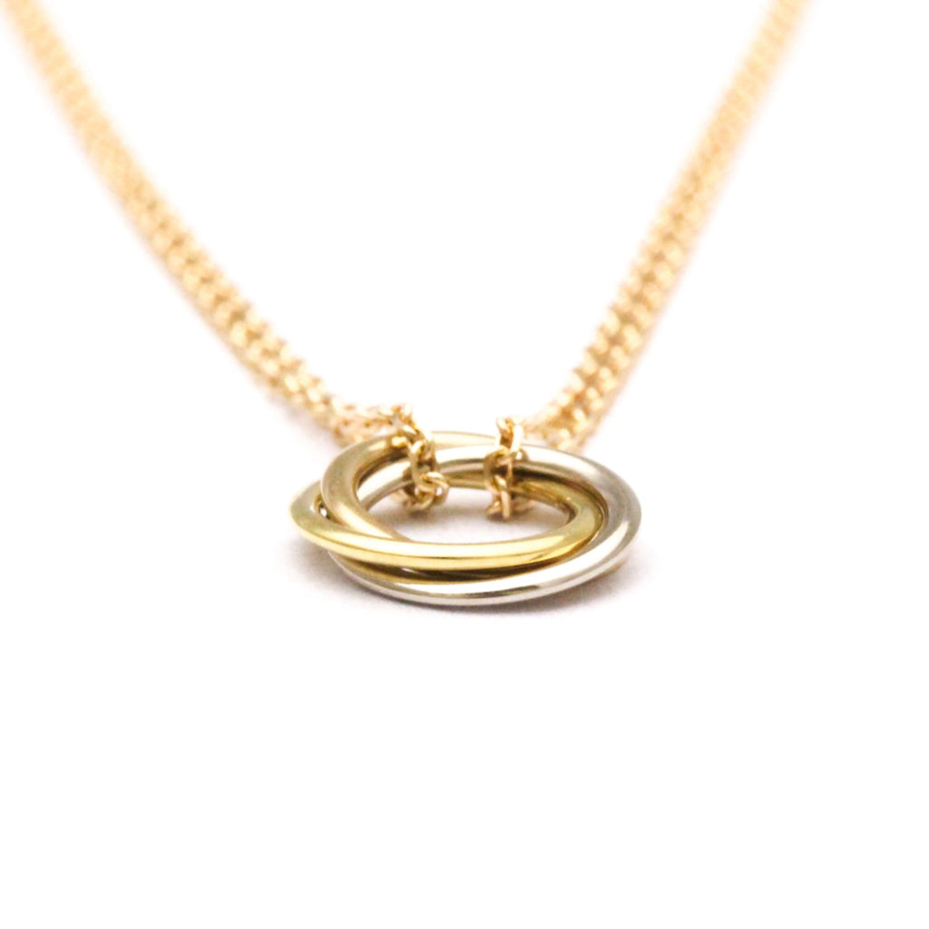 Trinity Pendant Necklace 18K Tricolor Gold