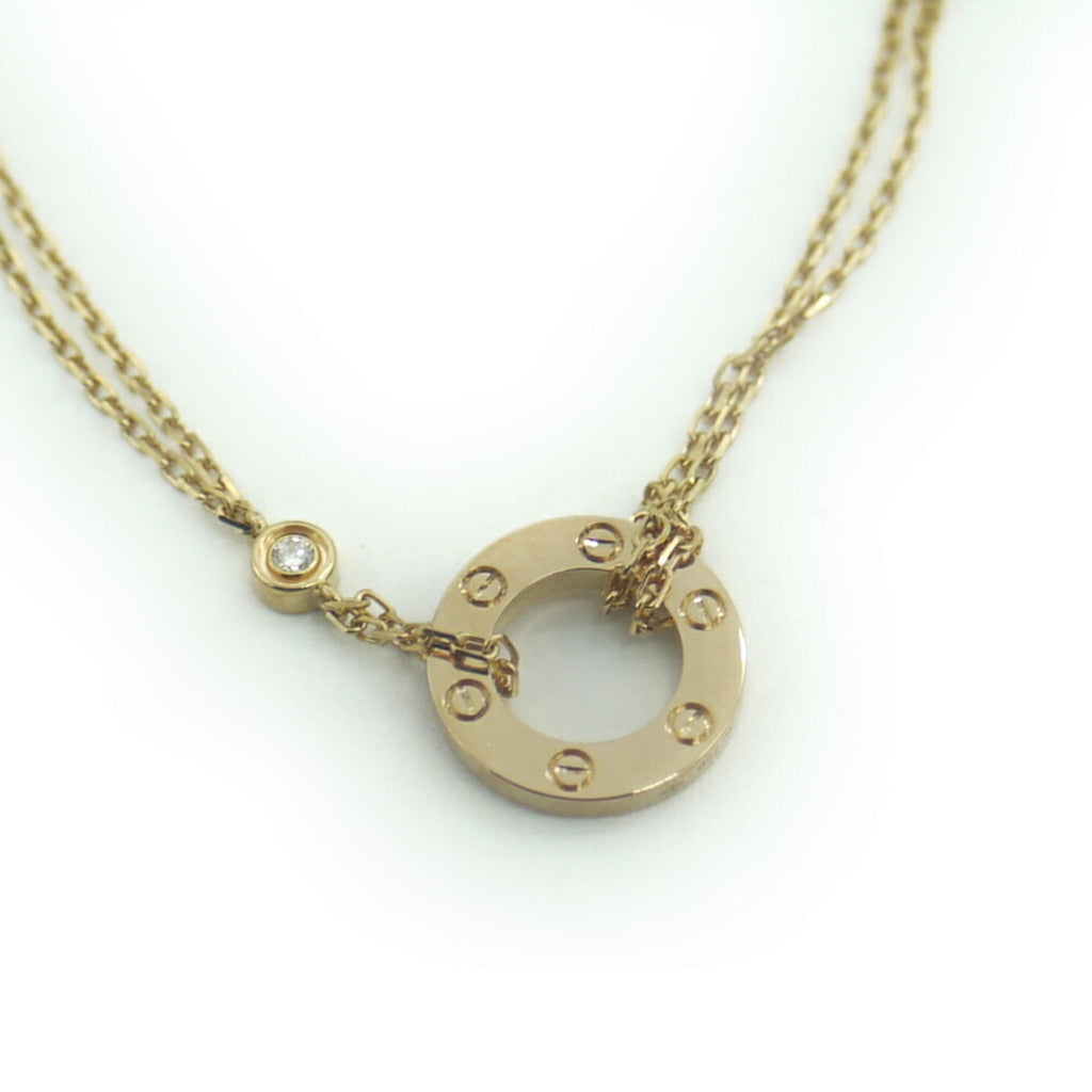 Love Pendant Necklace 18K Rose Gold with Diamond