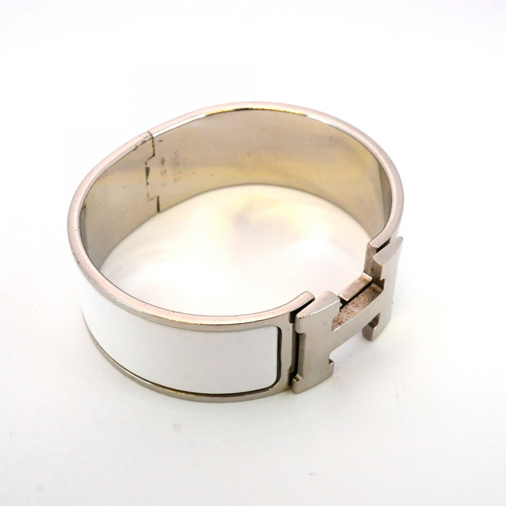 Click-Clack Bracelet Metal Silver and White
