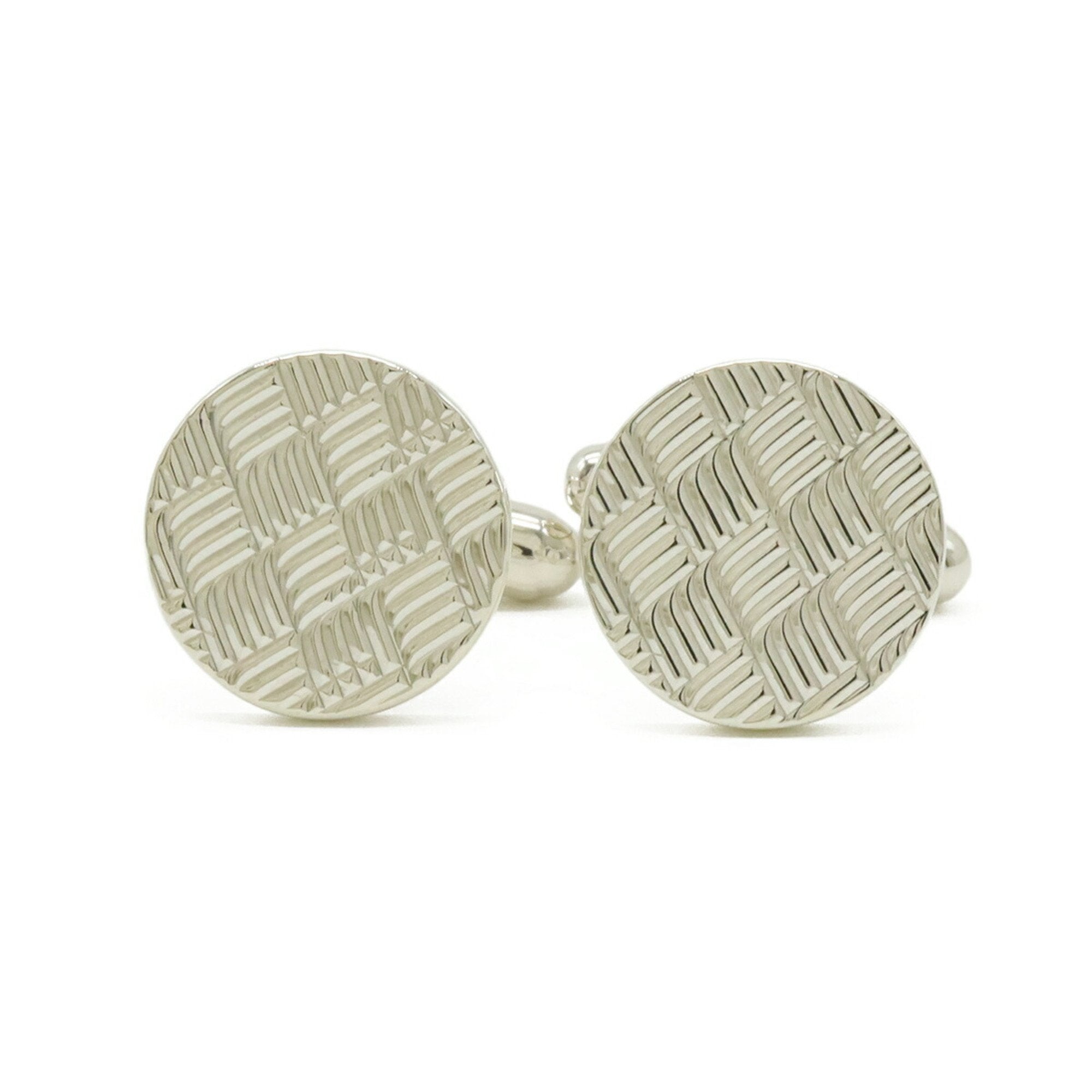Circle Motif Cufflinks Sterling Silver Bracelet