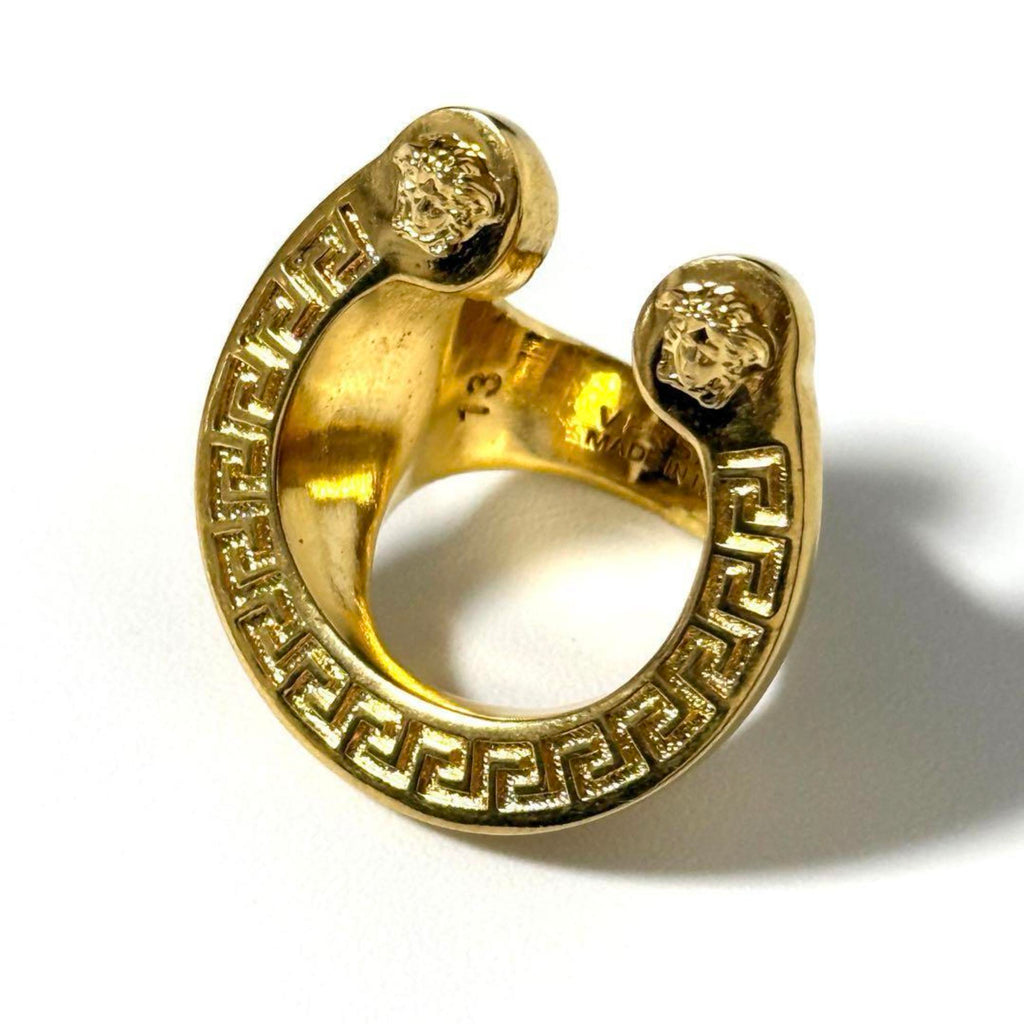 Medusa Horseshoe Ring Metal Gold