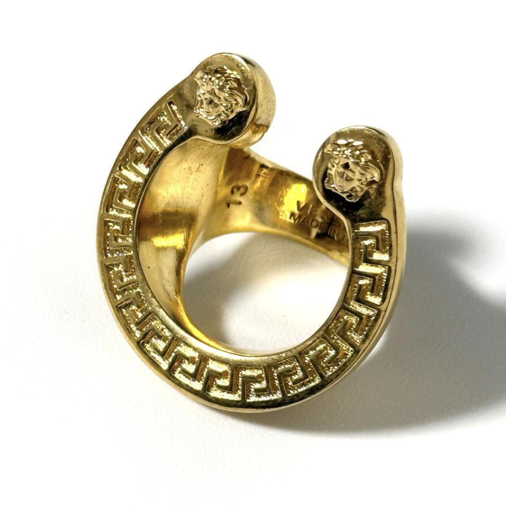 Medusa Horseshoe Ring Metal Gold