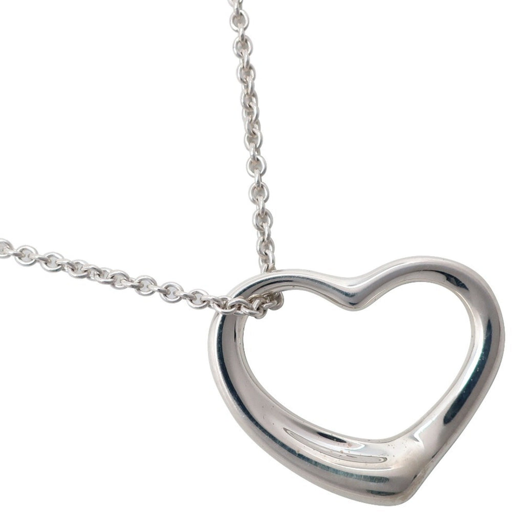 Open Heart Pendant Necklace Sterling Silver 20mm