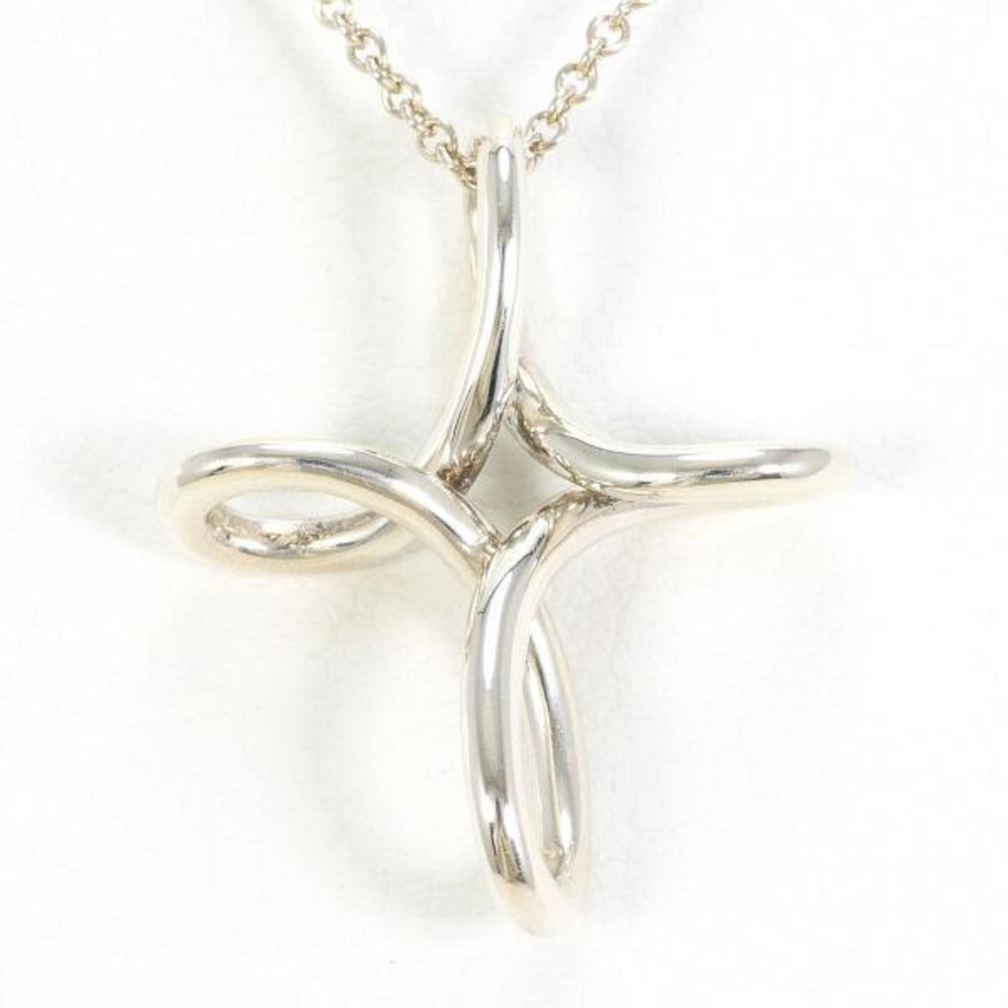 Open Cross Pendant Necklace Sterling Silver