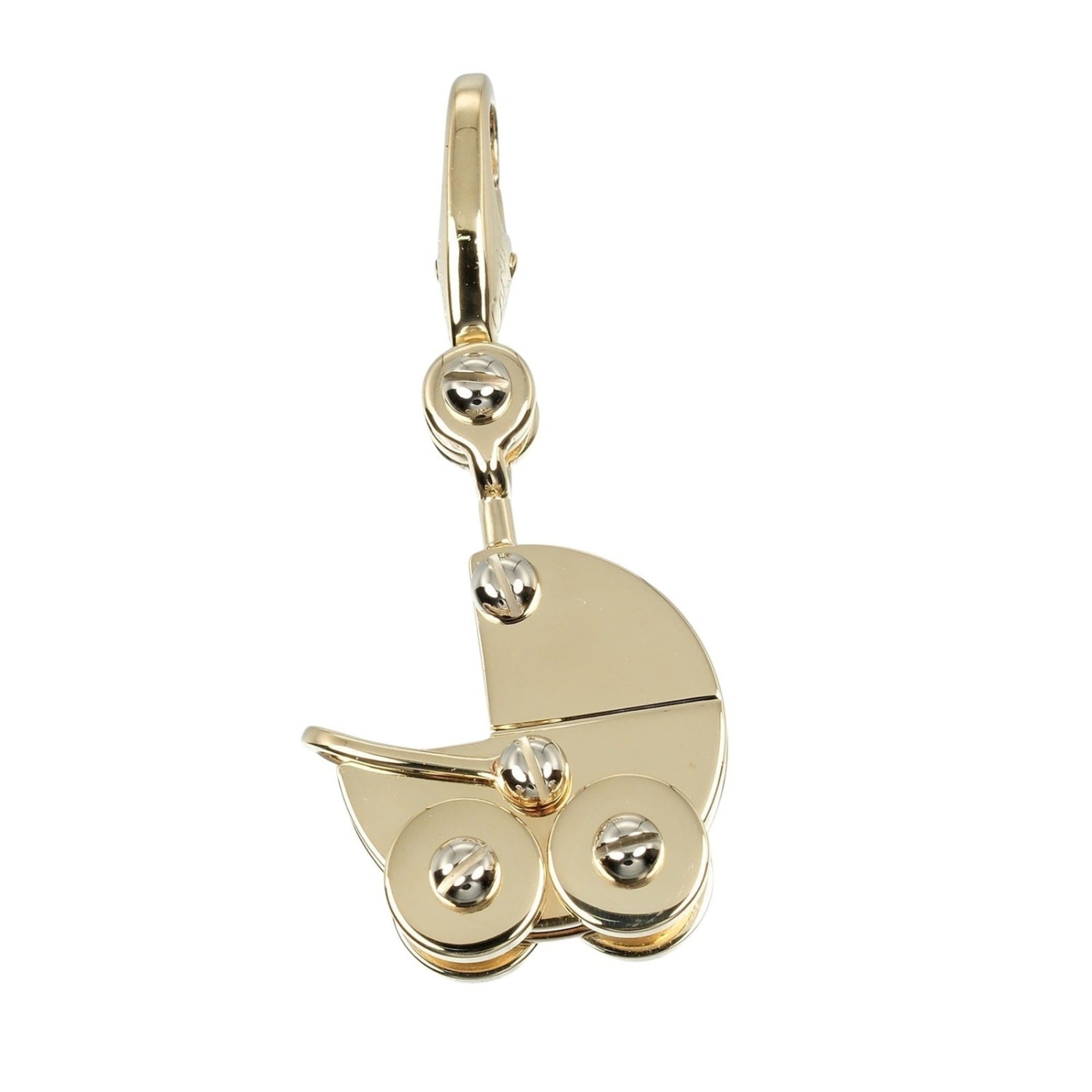 Stroller Pendant Necklace 18K Yellow Gold and White Gold