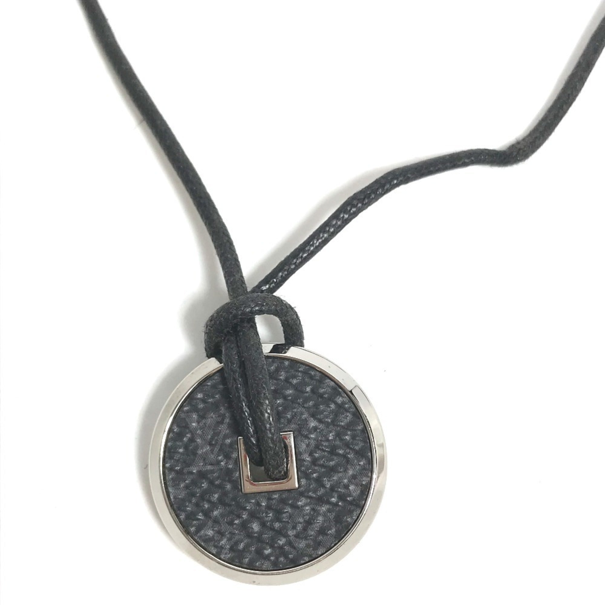 Monogram Eclipse Pendant Necklace Black