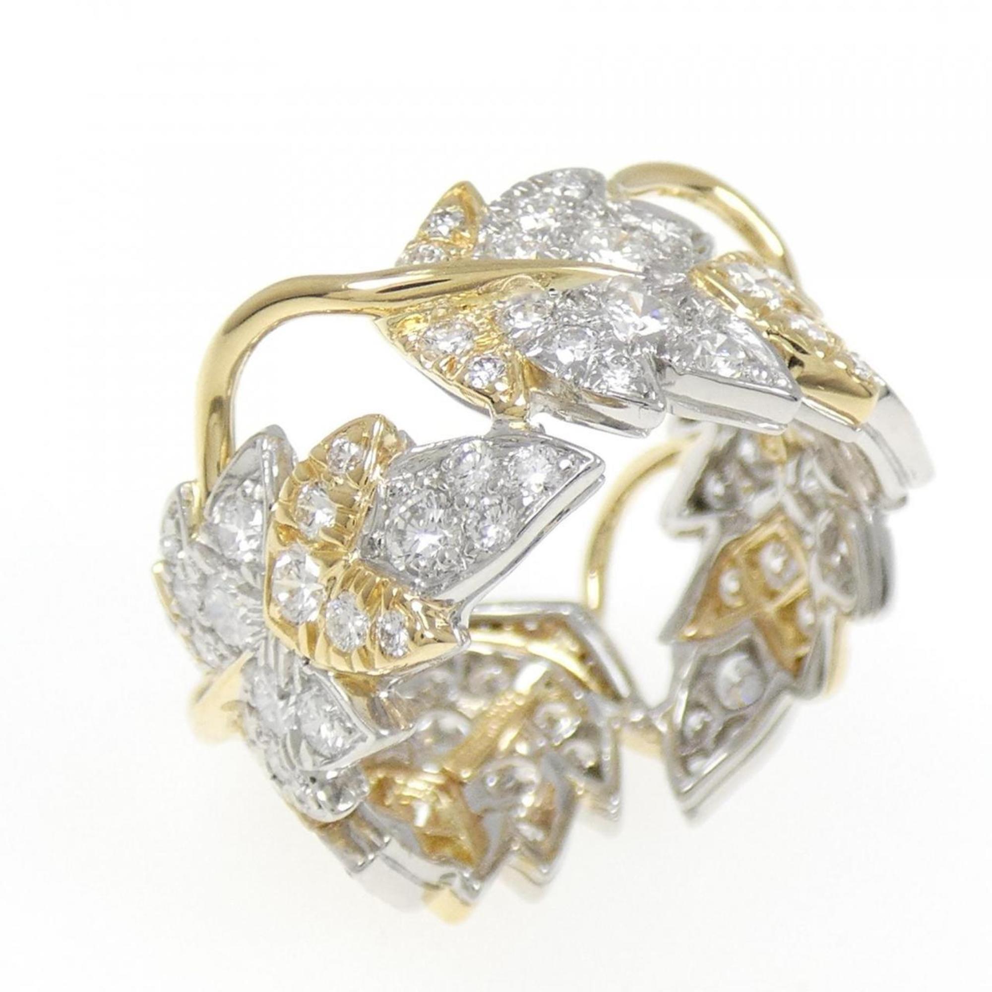 4 Leaves Ring Platinum and 18K Yellow Gold with Diamond
