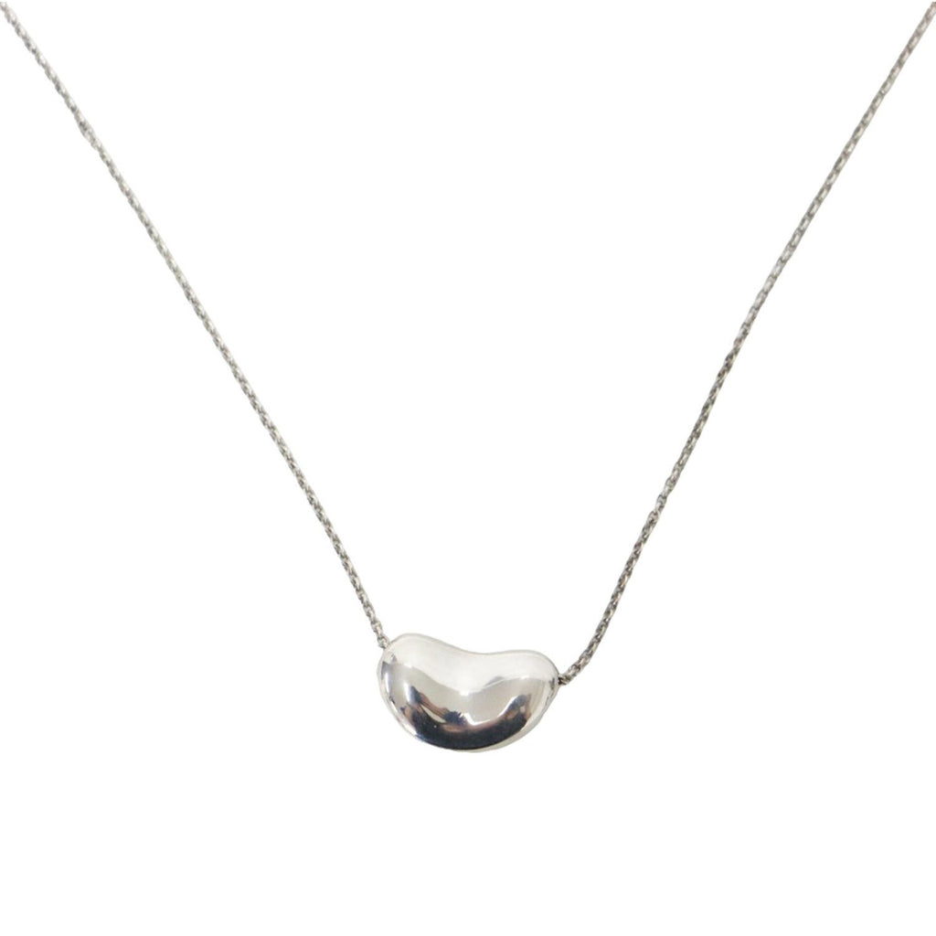 Bean Pendant Necklace Sterling Silver 11mm