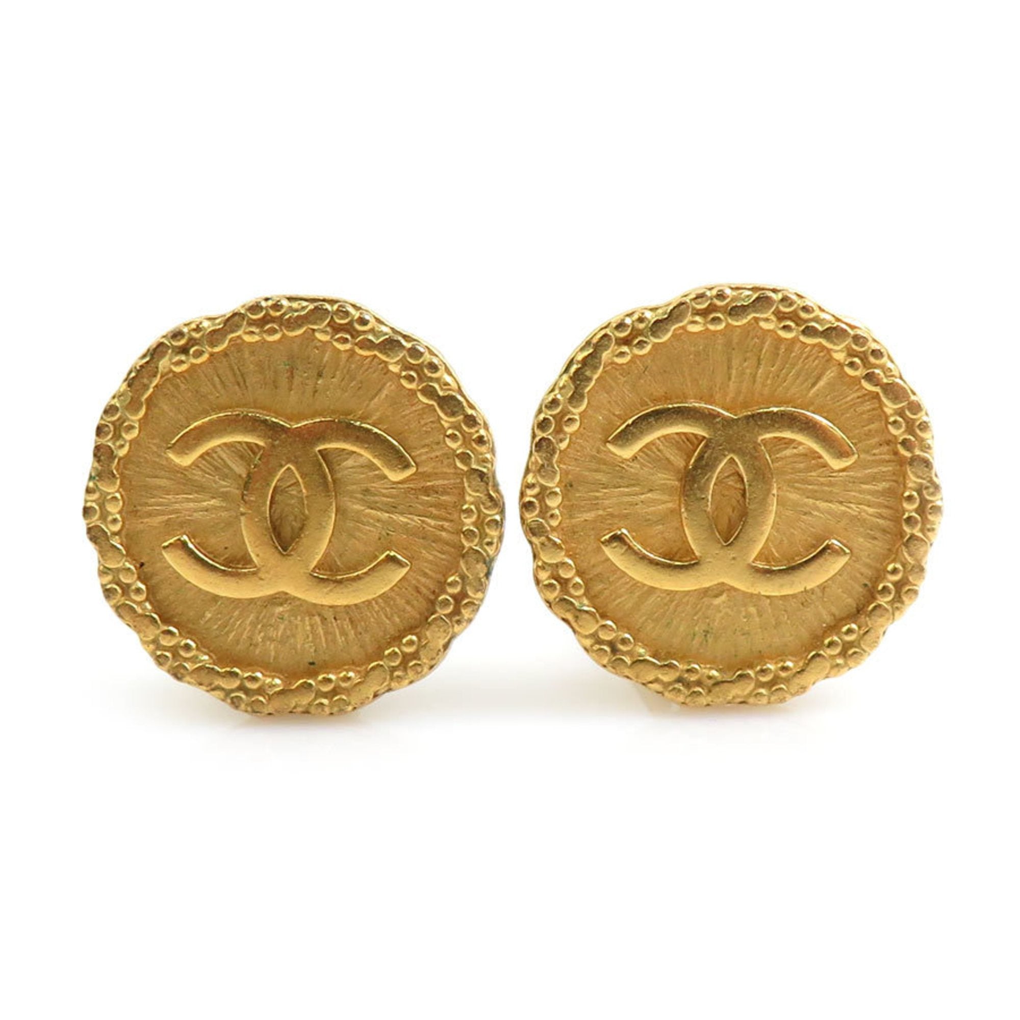CC Logo Clip-On Earrings Gold-Tone Metal Gold-Tone Metal