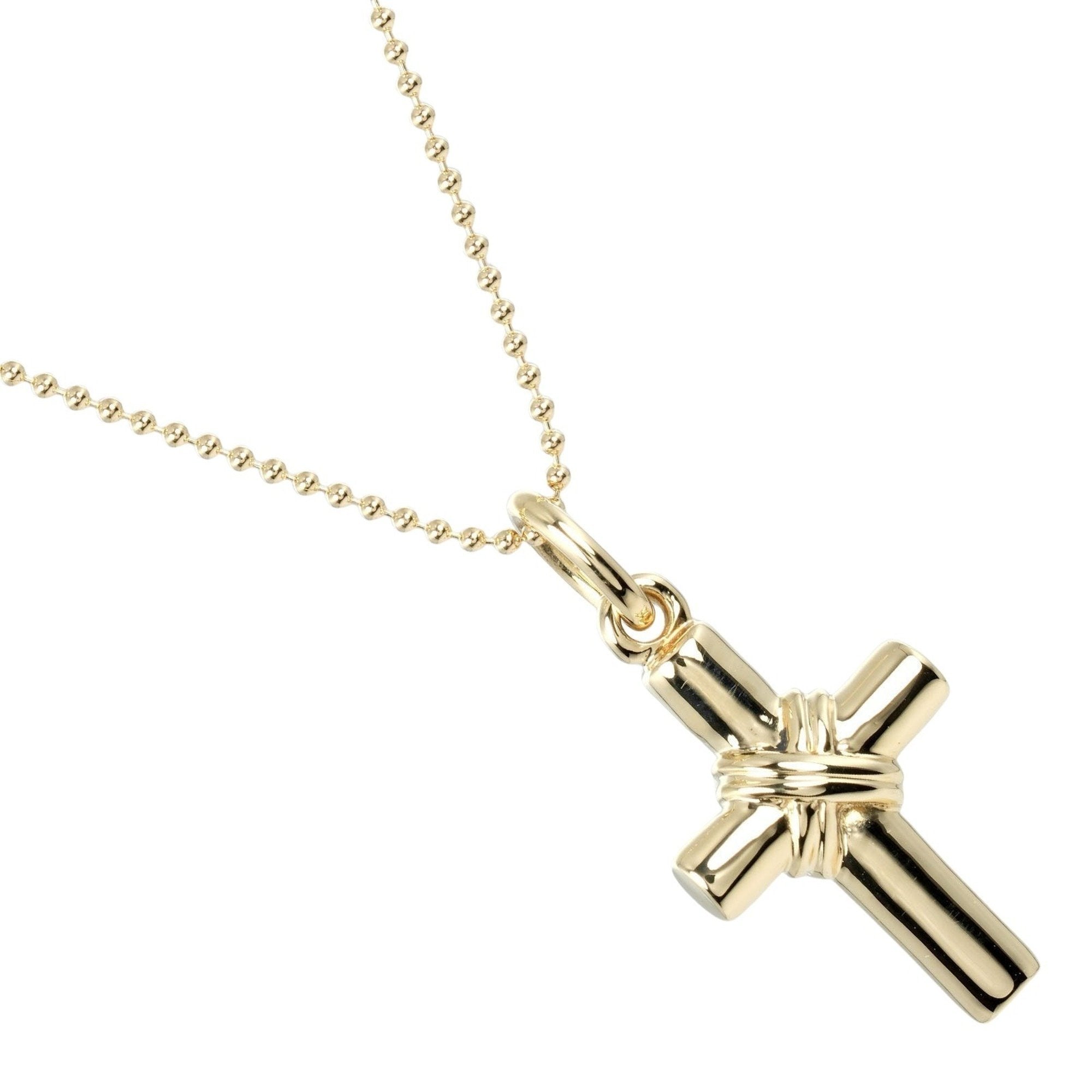 Signature Cross Pendant Necklace 18K Yellow Gold