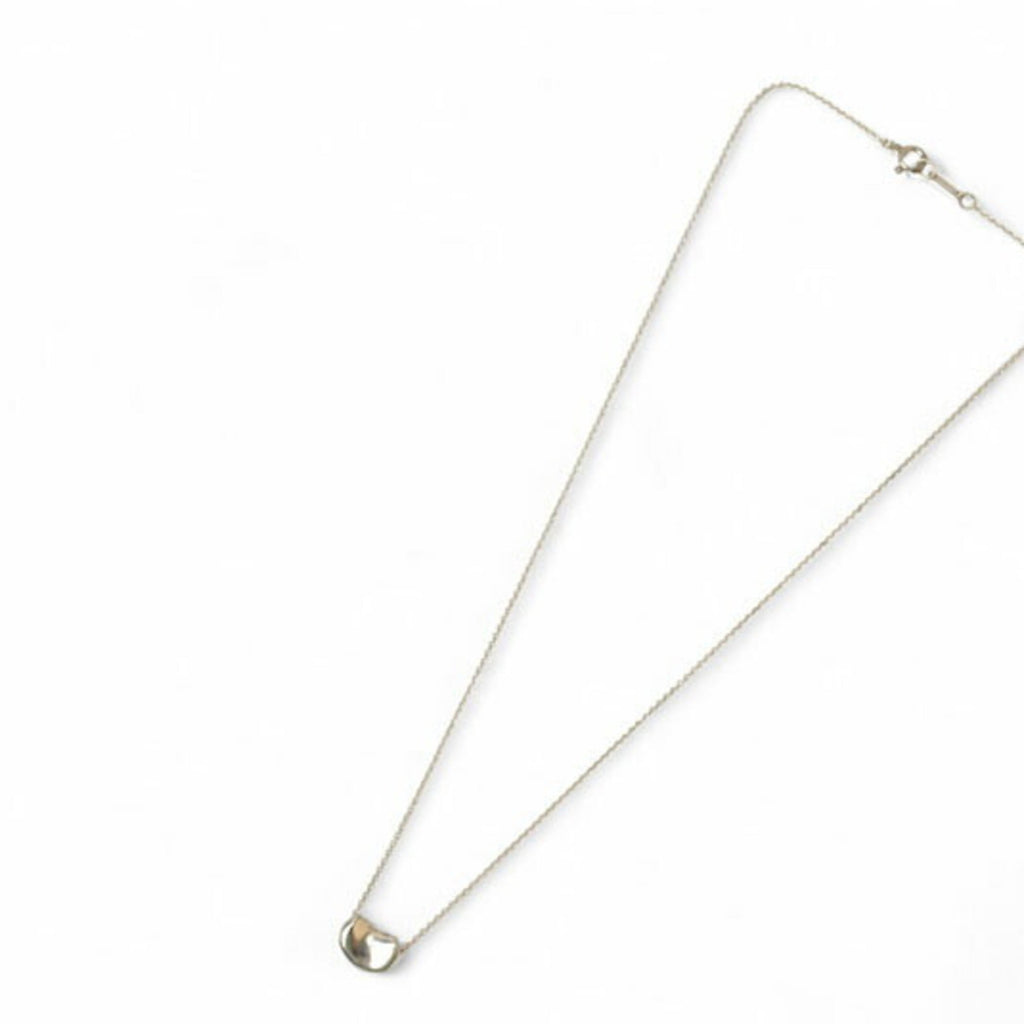 Bean Pendant Necklace Sterling Silver 7mm