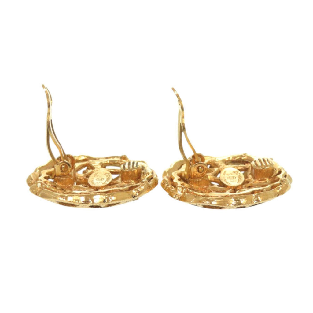 CC Logo Clip-On Earrings Metal Gold-Tone Metal
