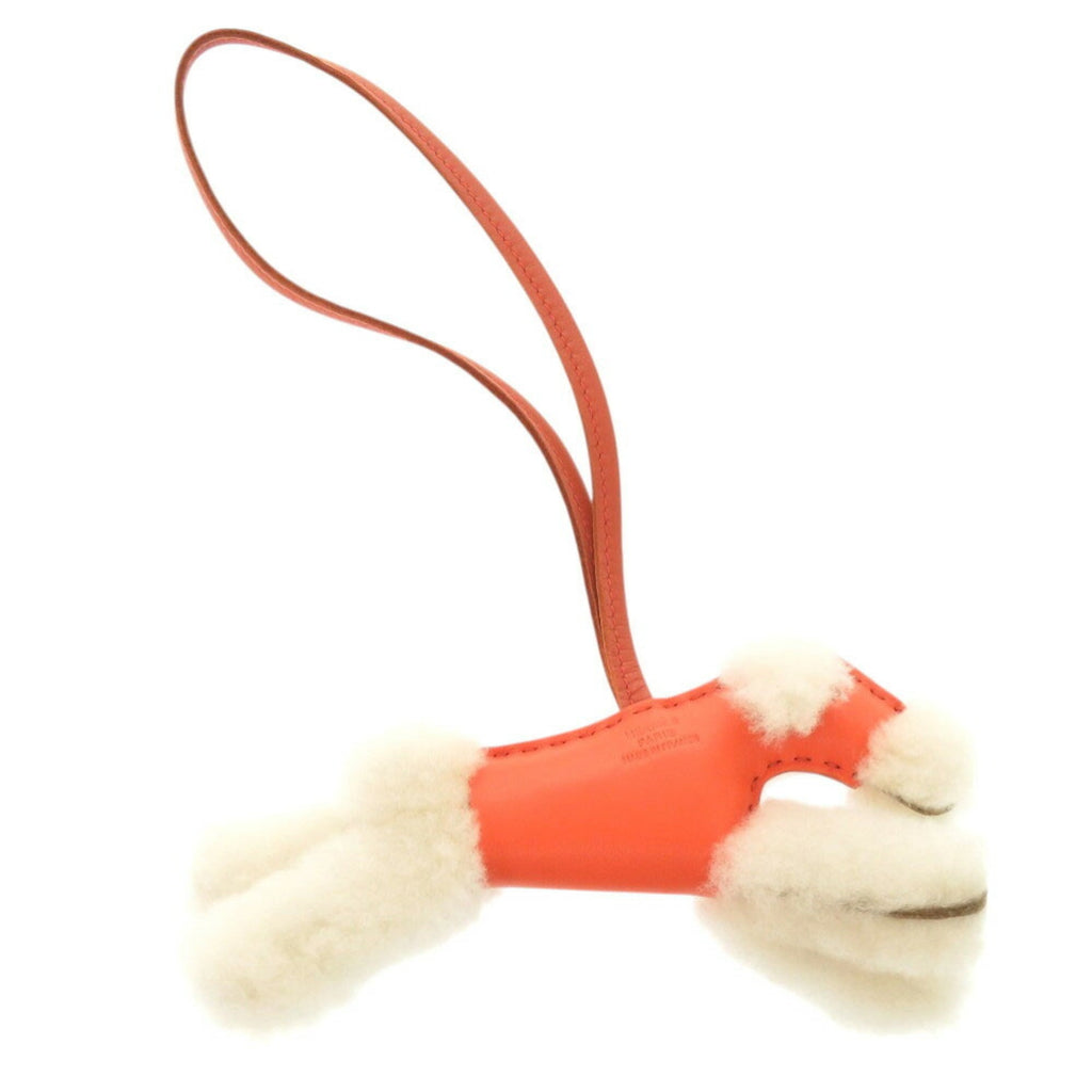 Charm Agneau Milo and Leather Ecru Handbag Charm