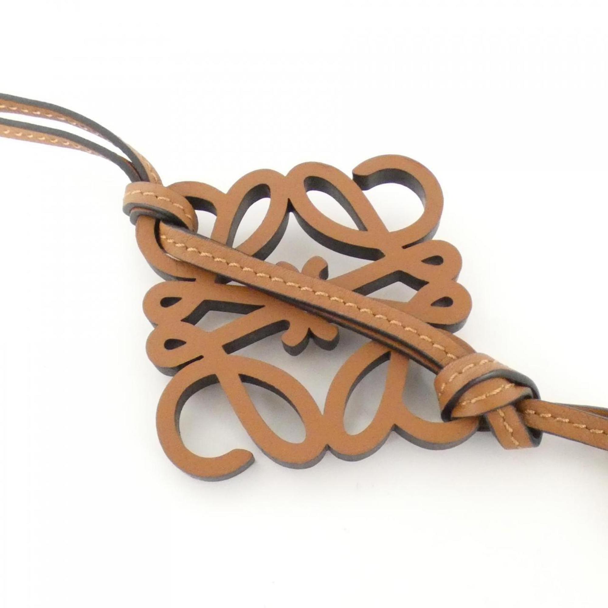 Charm Leather Brown Handbag Charm