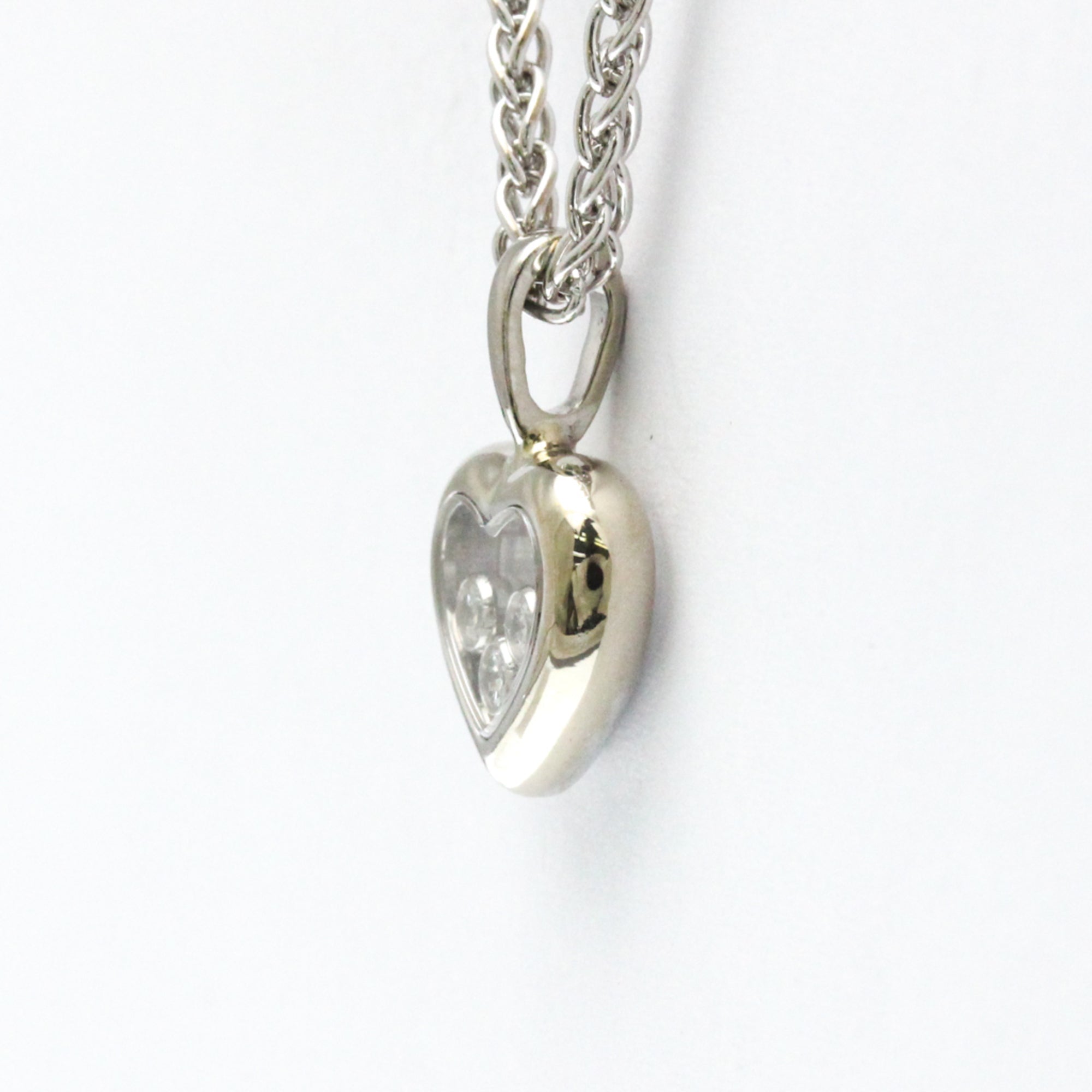 Heart Pendant Necklace 18K White Gold with Diamond
