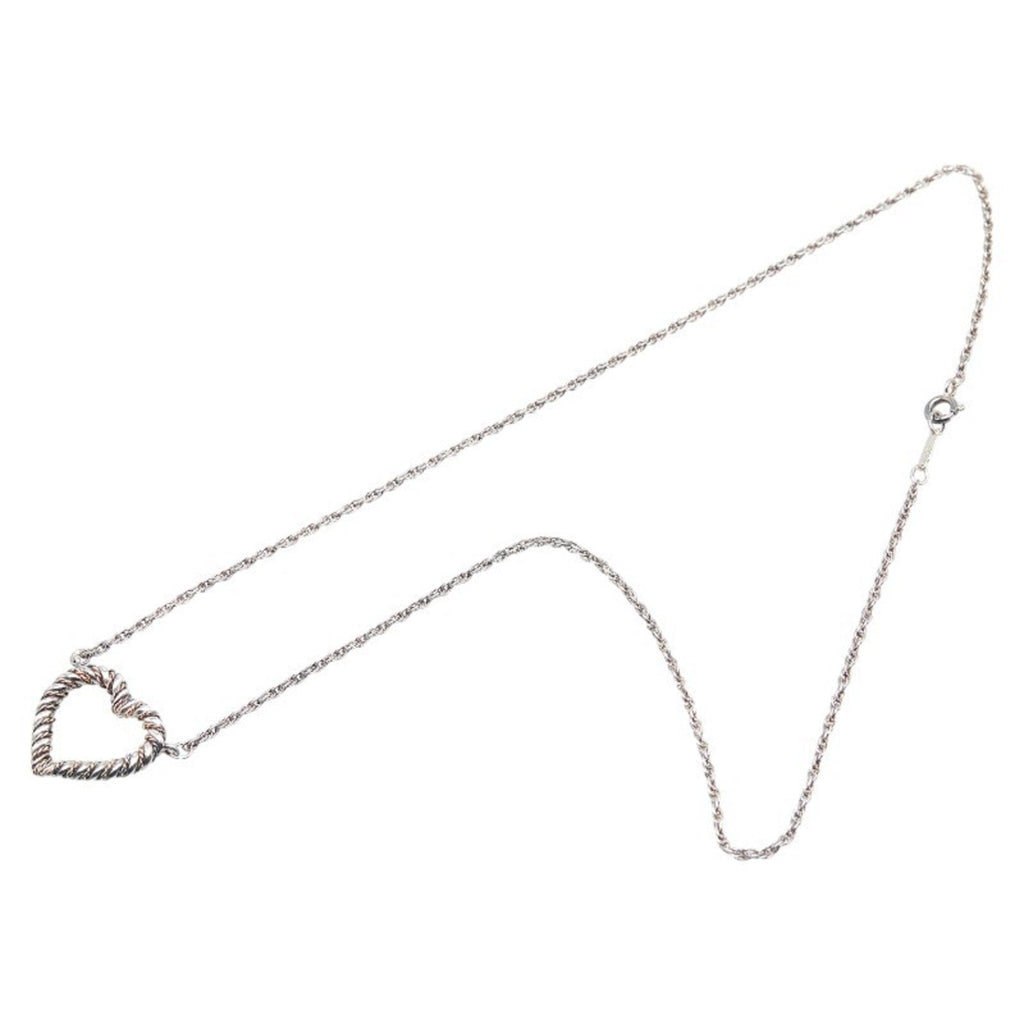 Twisted Heart Pendant Necklace Sterling Silver