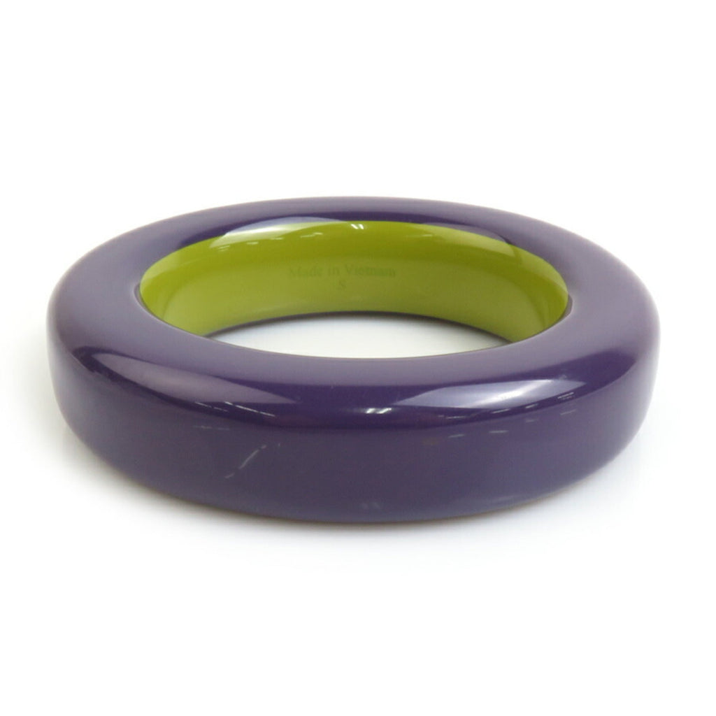 Bangle Bracelet Lacquer and Wood Green Purple Yellow