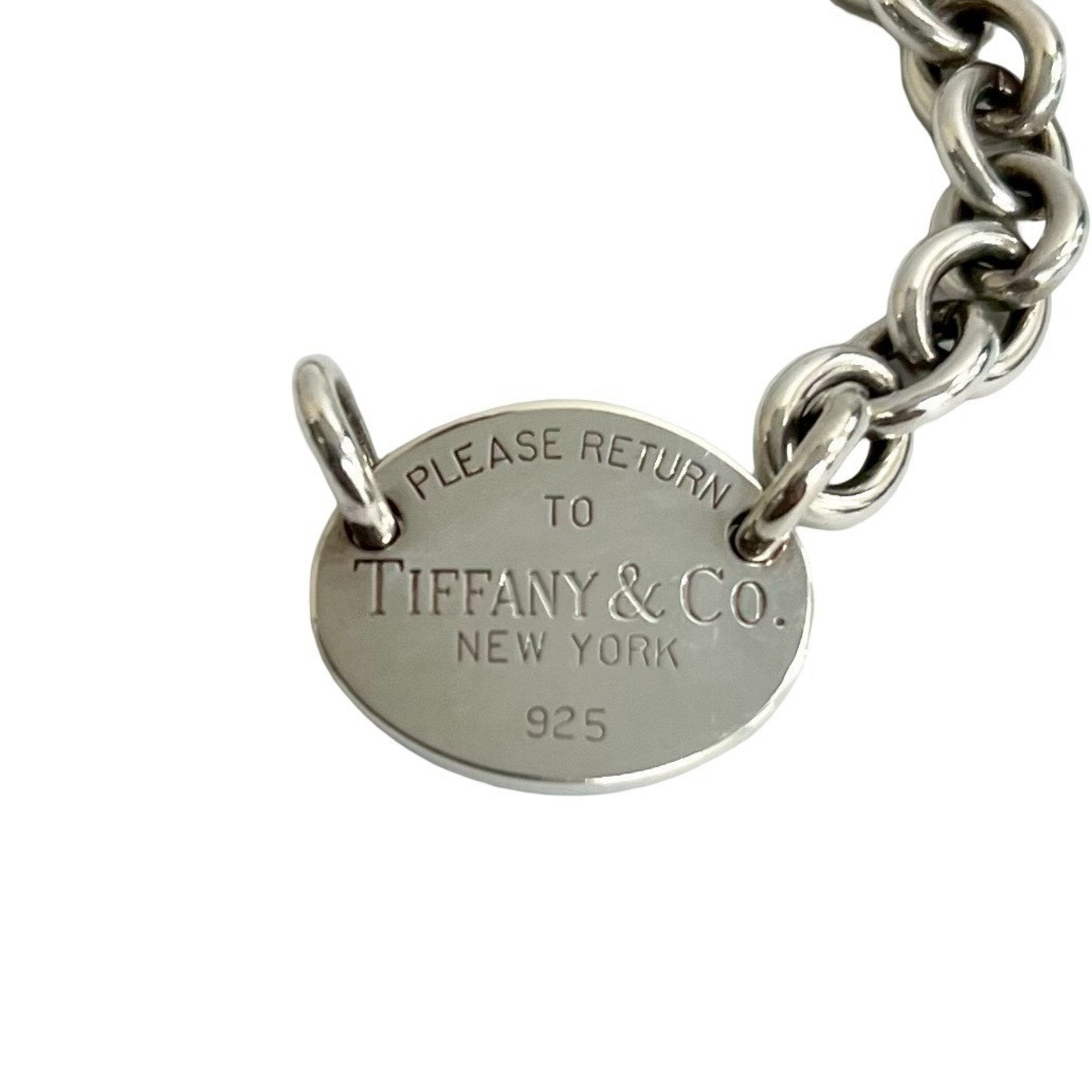 Oval Tag Pendant Necklace Sterling Silver