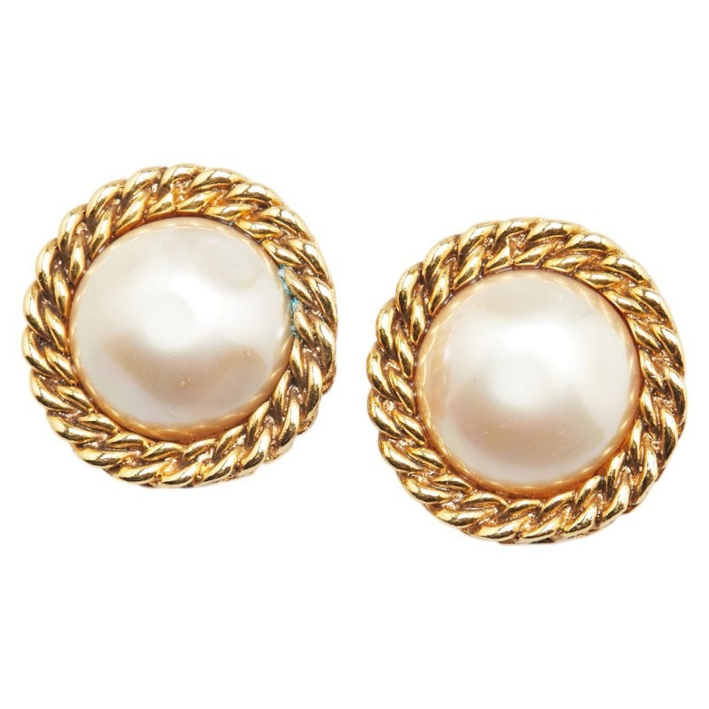 Clip-On Earrings Pearl Clip-On Gold-Tone Metal