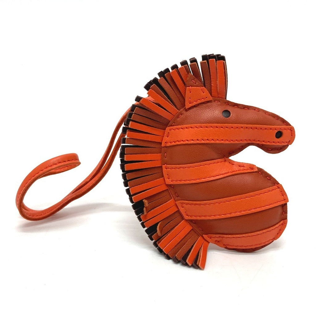 Charm Leather Orange Handbag Charm