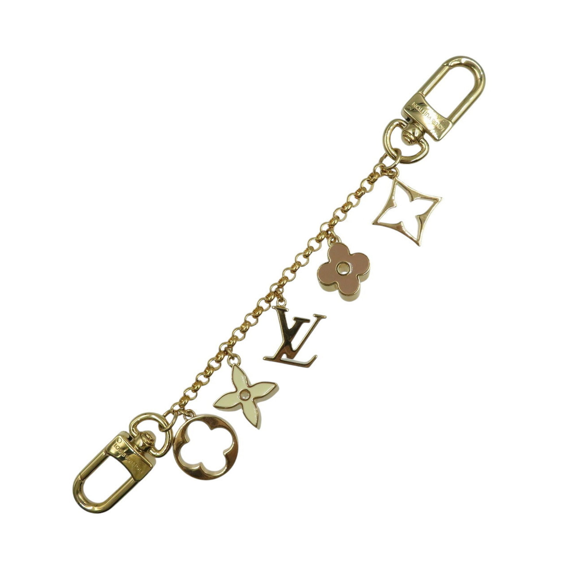 Chain Fleur De Monogram Charm Metal Gold Handbag Charm