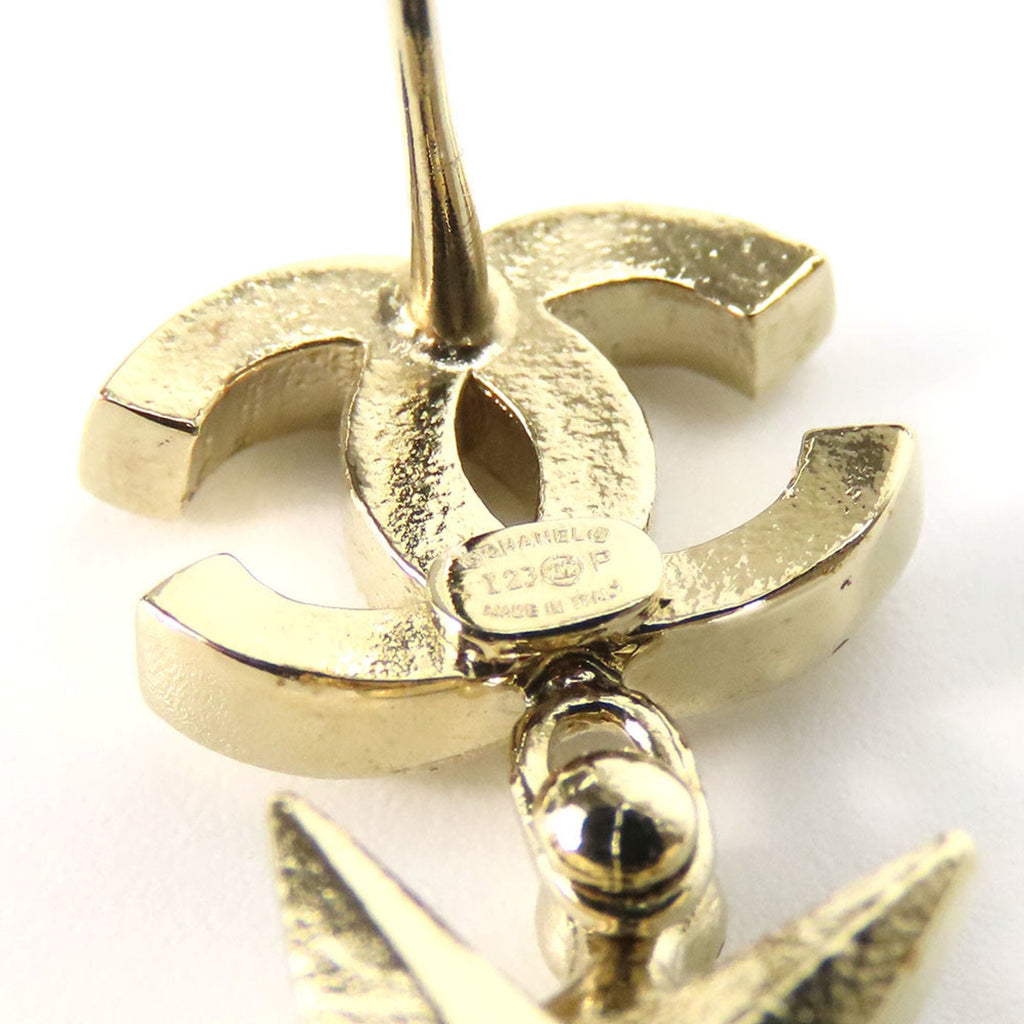 CC Logo Star Earrings Gold-Tone Metal