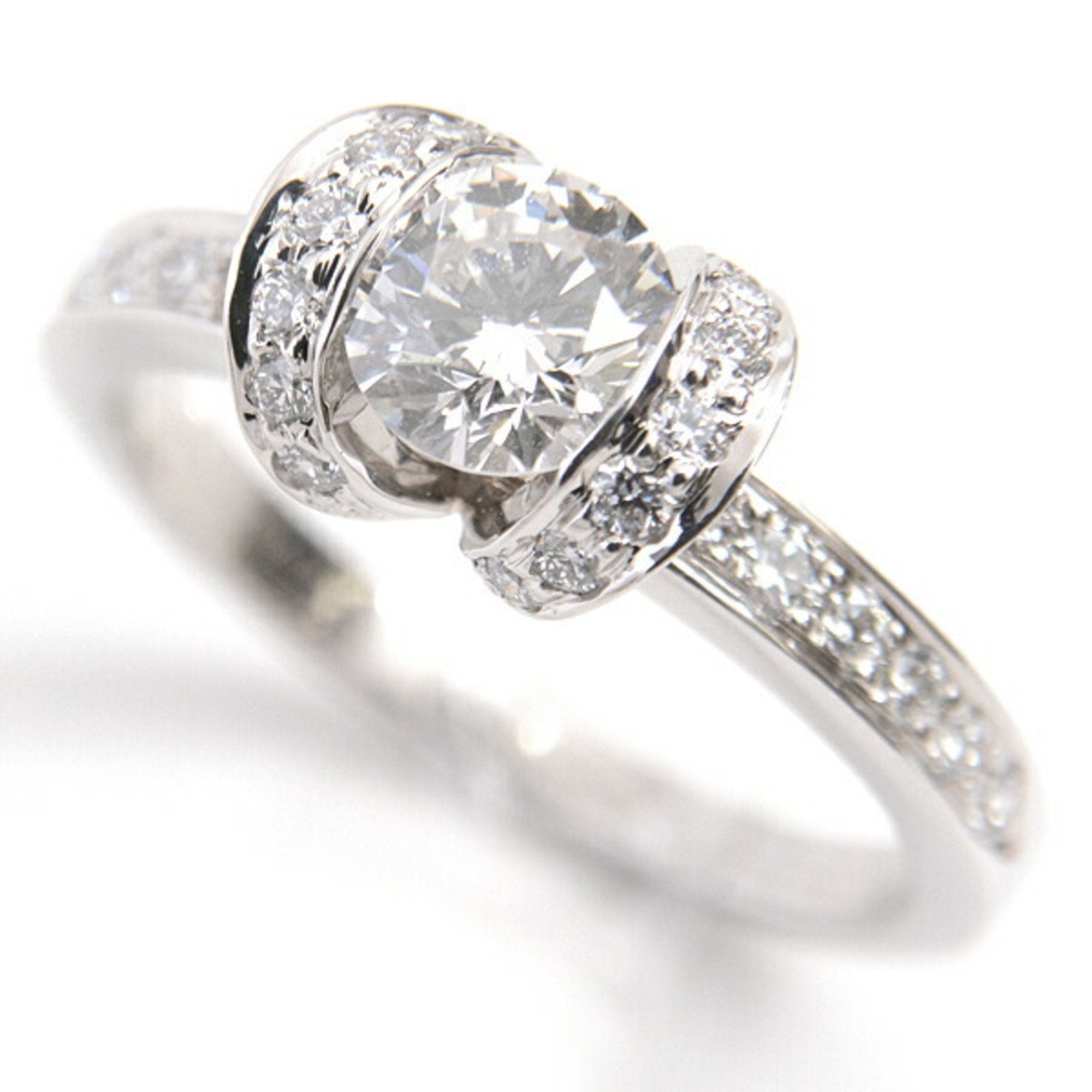 Ribbon Motif Ring Platinum with Diamond