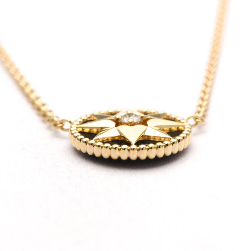 Pendant Necklace 18K Rose Gold with Onyx