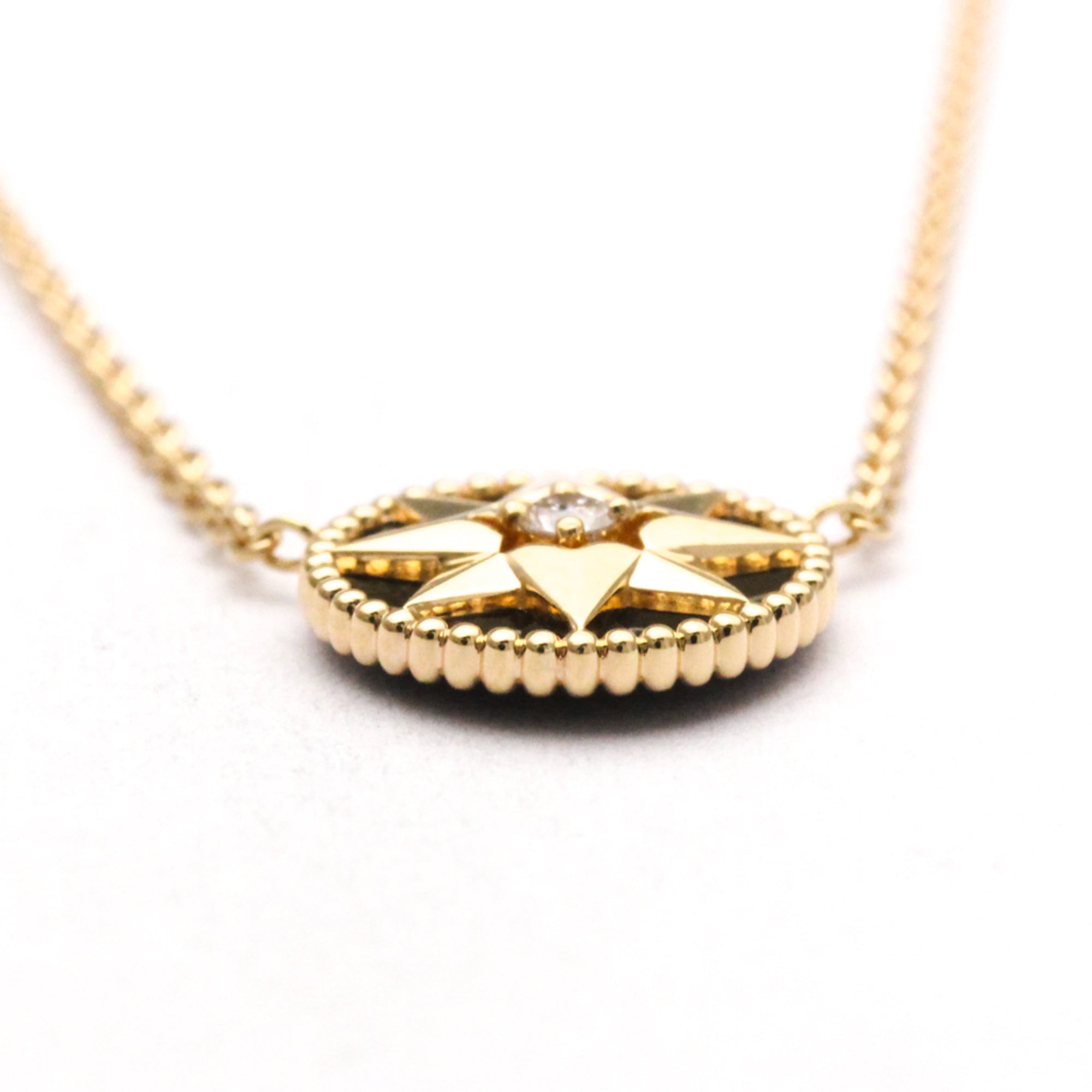 Pendant Necklace 18K Rose Gold with Onyx