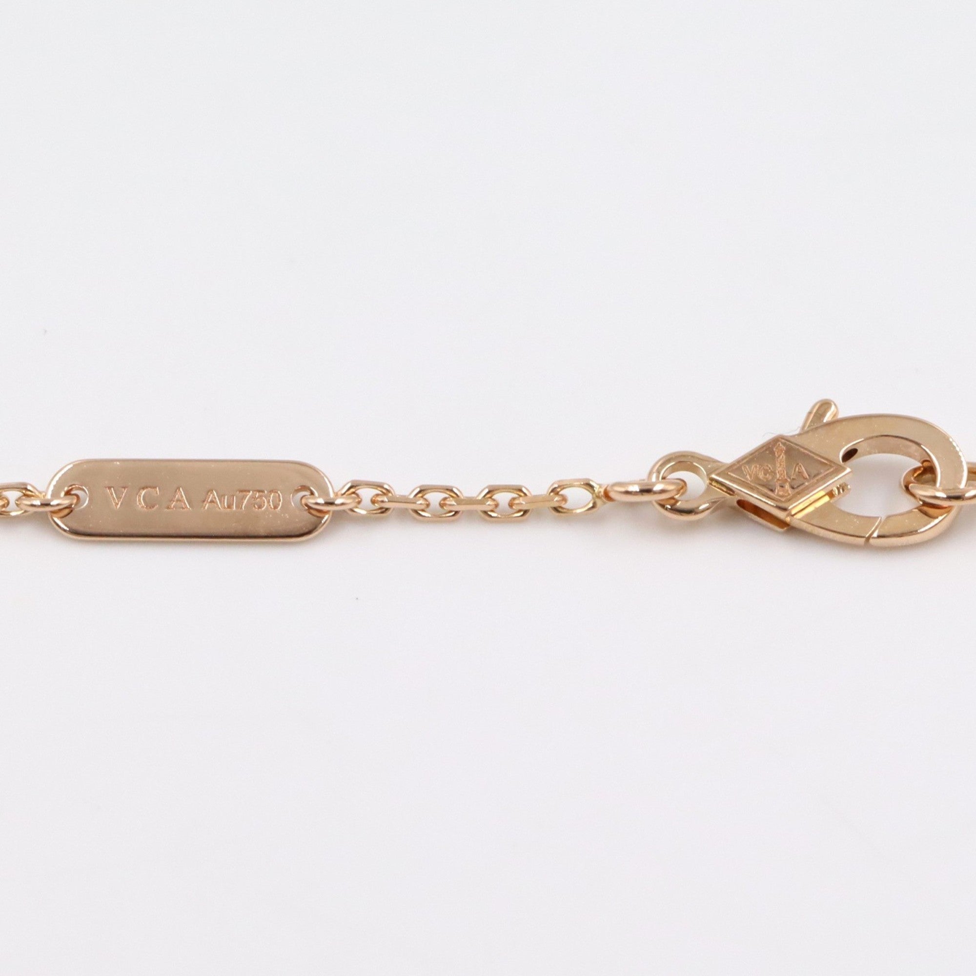 Vintage Alhambra Pendant Necklace 18K Rose Gold and Onyx