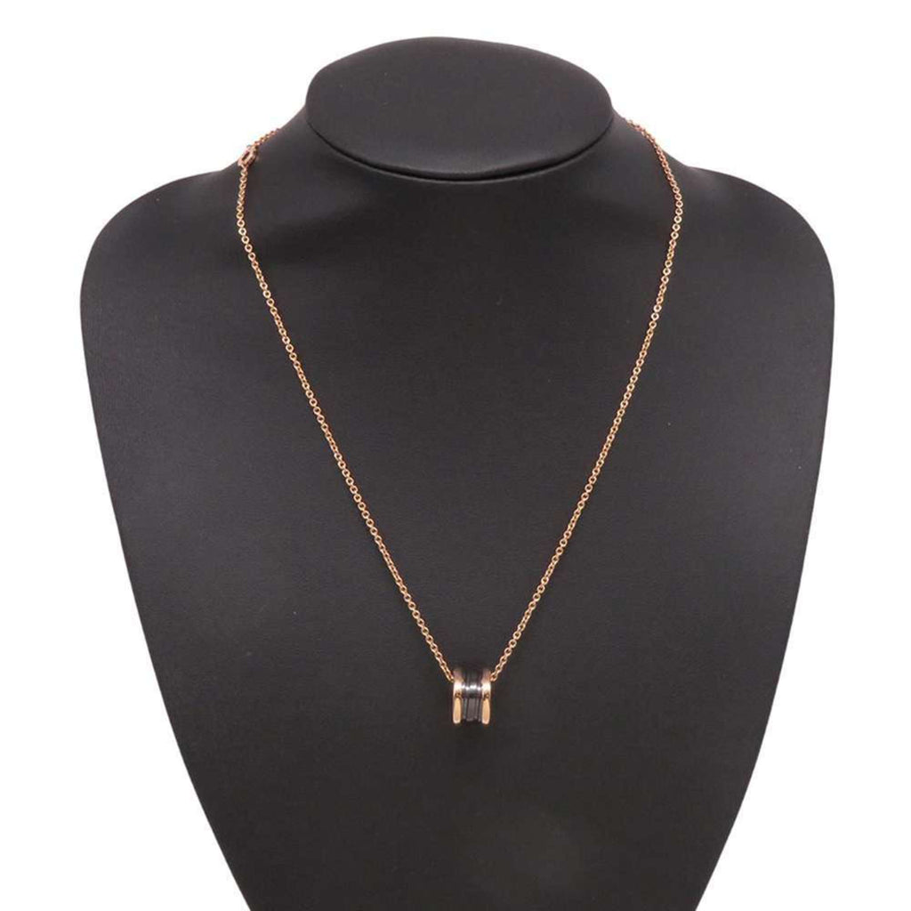 B.Zero1 Pendant Necklace Ceramic and 18K Rose Gold