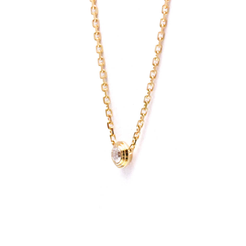 Pendant Necklace 18K Rose Gold with Diamond