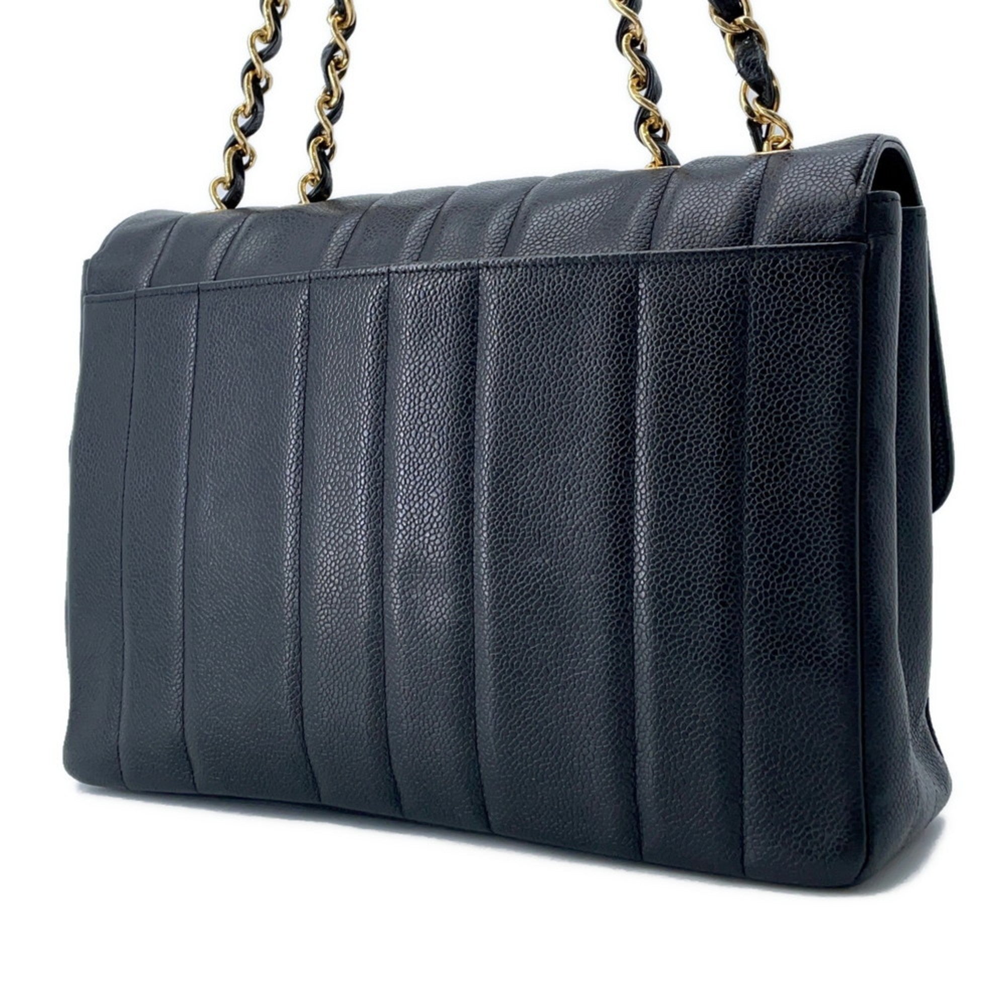 Vintage CC Chain Flap Bag Vertical Quilt Caviar Medium