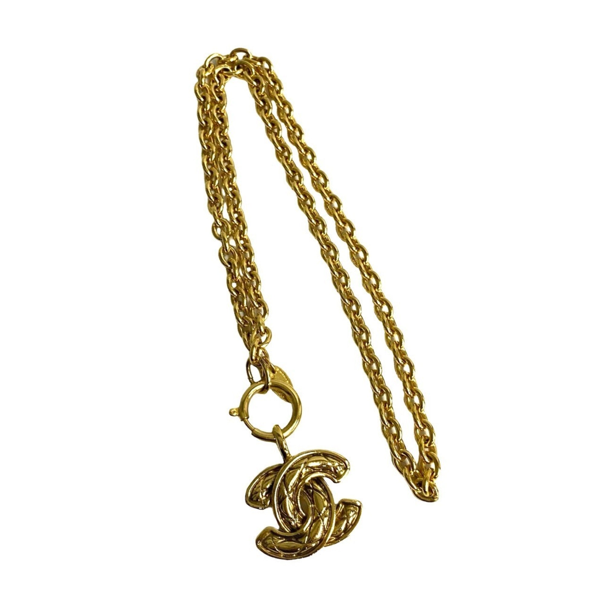 CC Logo Chain Pendant Necklace Metal