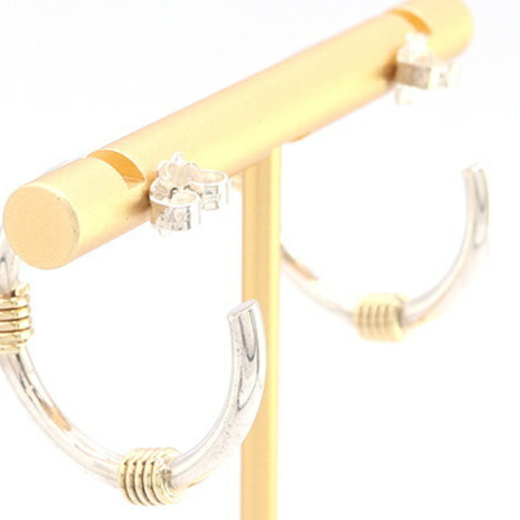 Earrings Sterling Silver and 18K Yellow Gold