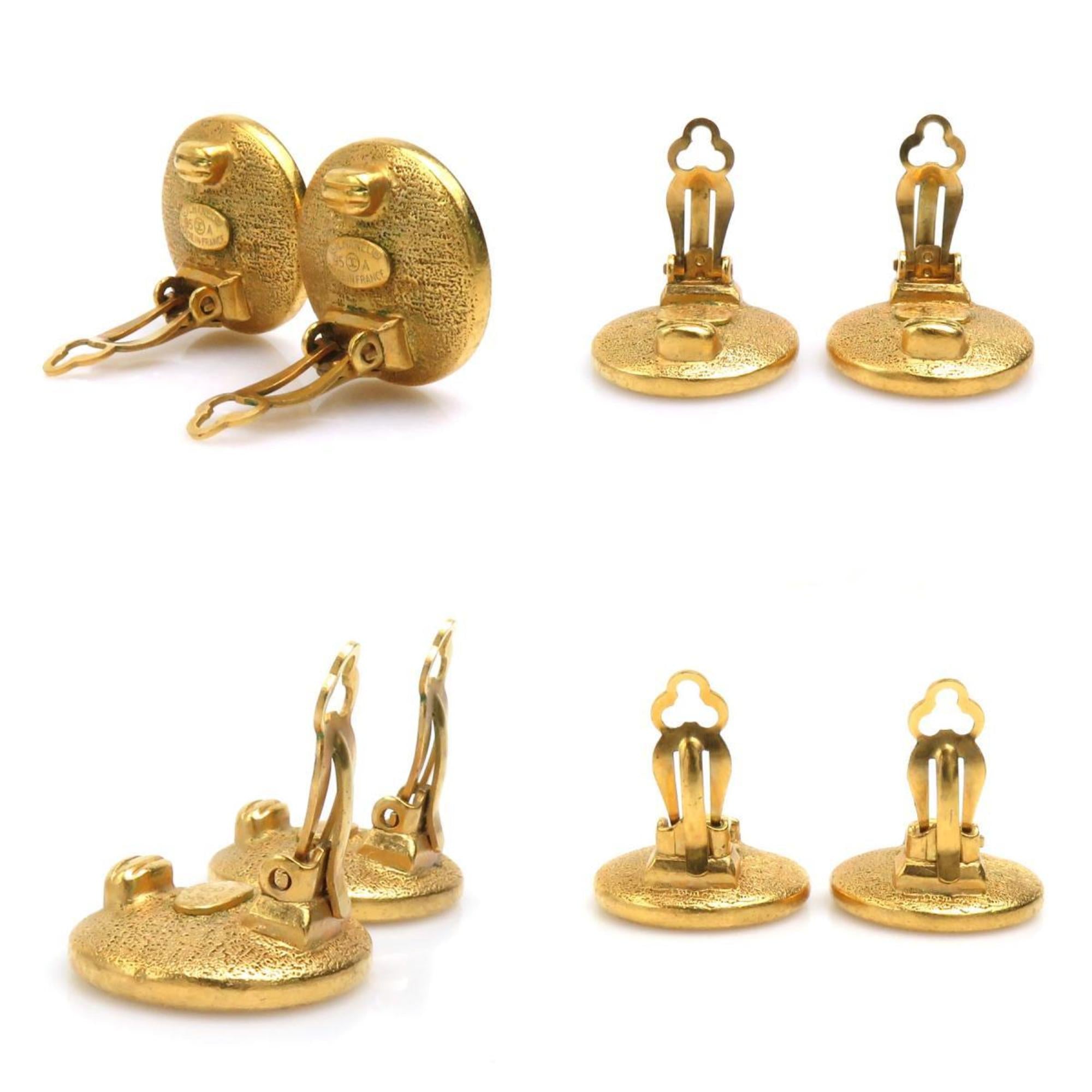 CC Logo Clip-On Earrings Gold-Tone Metal Gold-Tone Metal