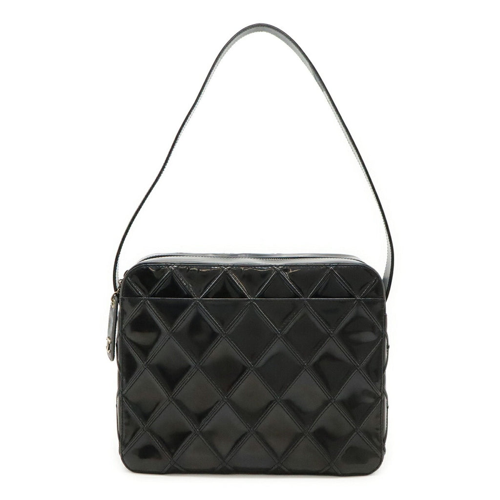 Vintage Pocket Shoulder Bag Quilted Patent Small