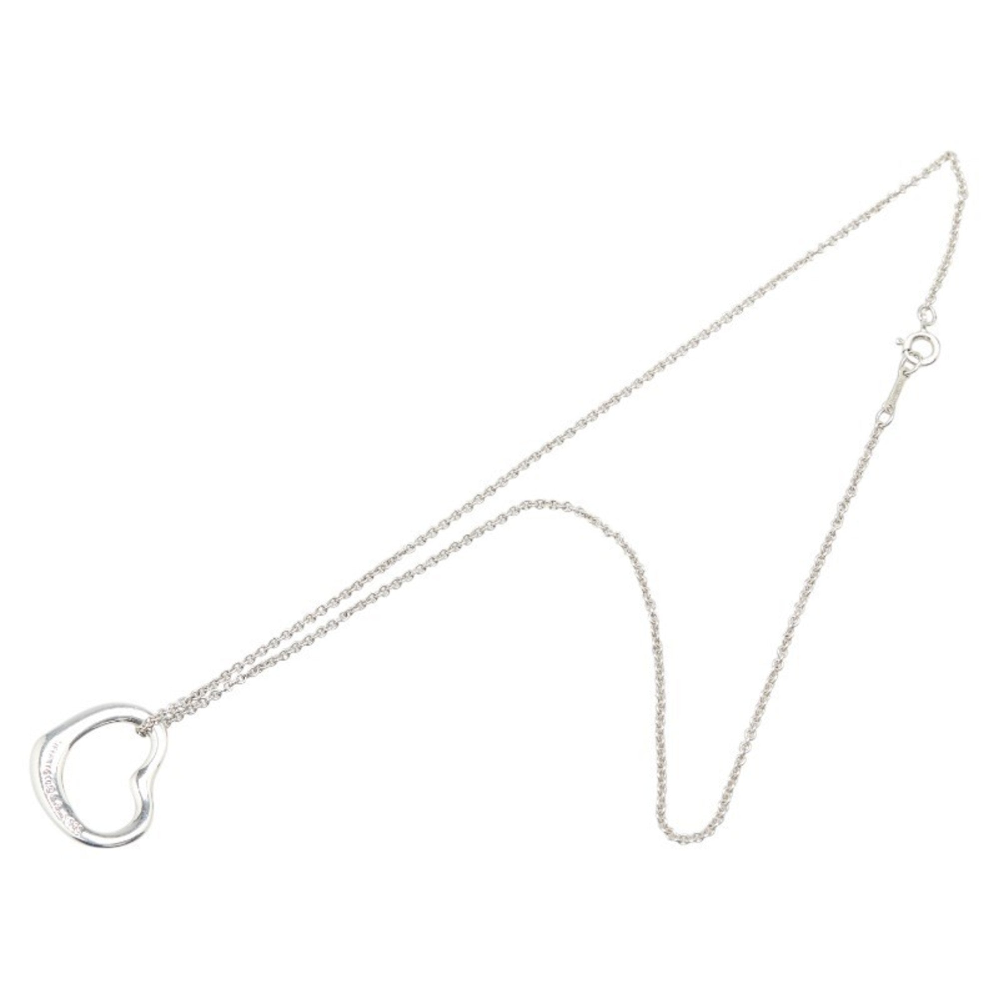 Open Heart Pendant Necklace Sterling Silver 19mm