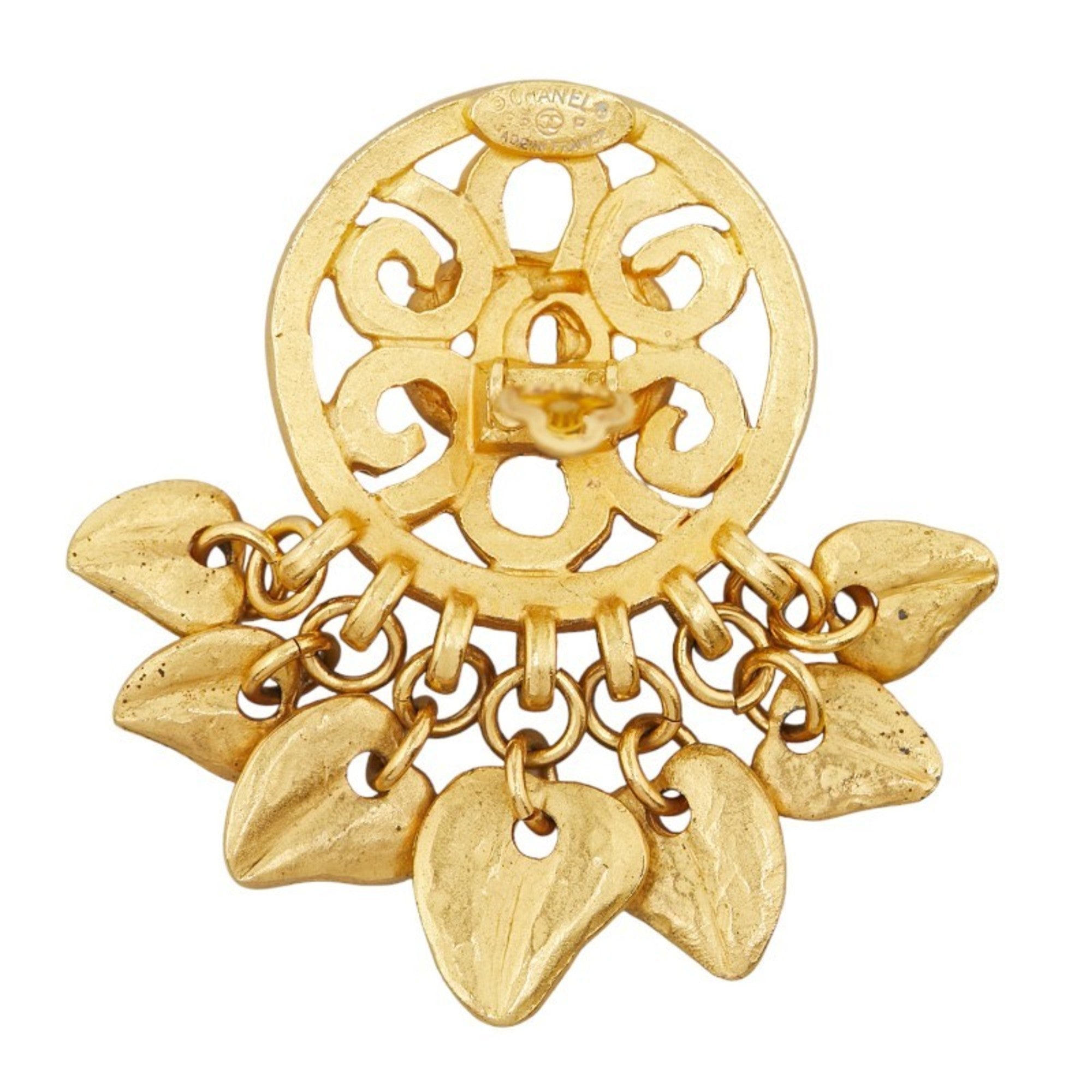 CC Logo Clip-On Earrings Metal Gold-Tone Metal