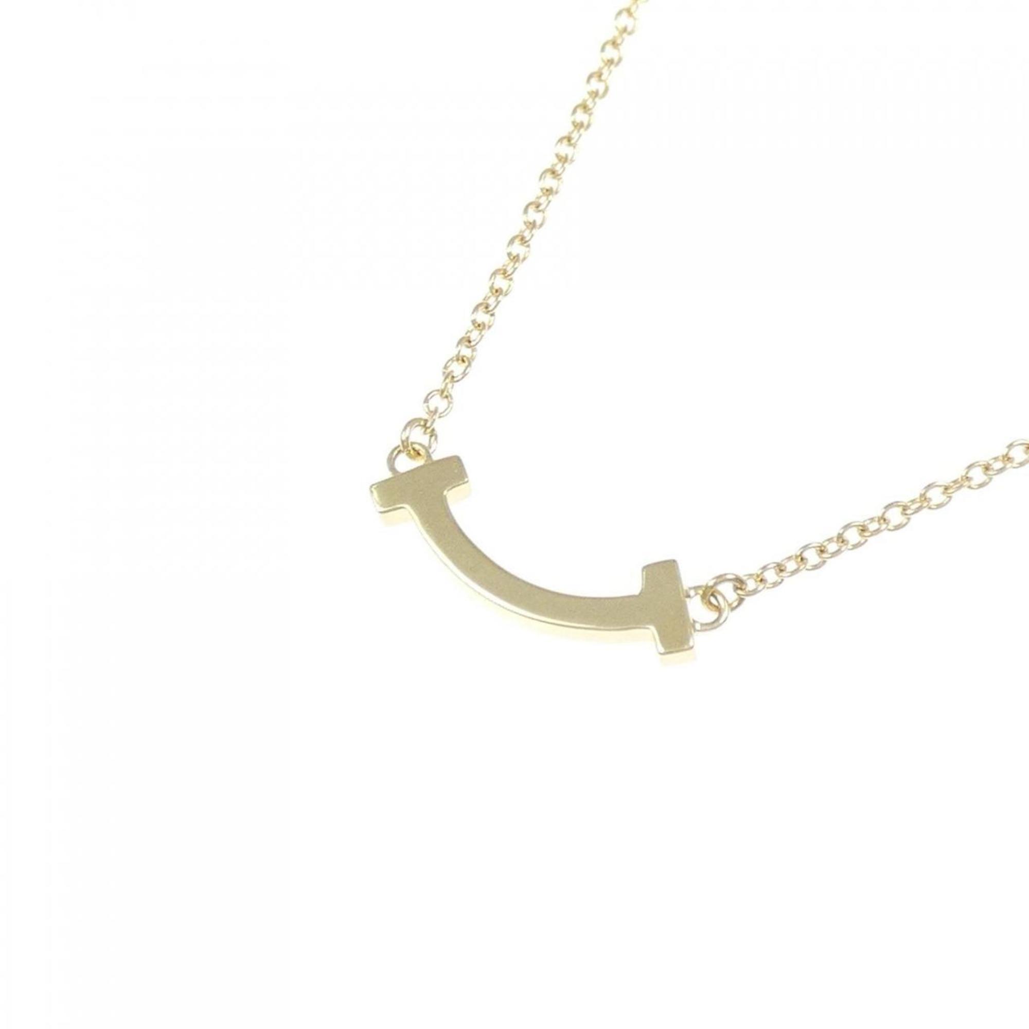 T Smile Mini Pendant Necklace 18K Yellow Gold